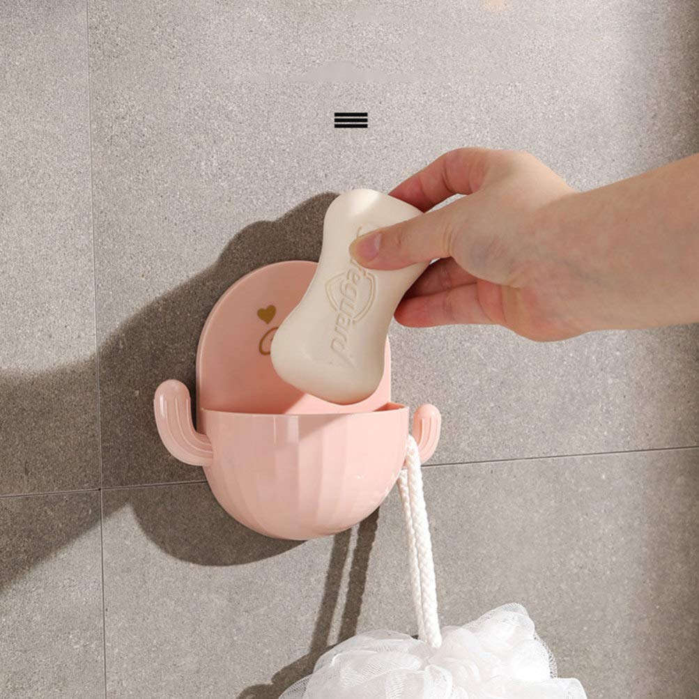 Hemoton 4-Piece Bathroom Soap Holder Set - Hanging Shower Soap Dish, Kitchen Sponge Holder & Sink Soap Tray - Cartoon Design for Bathroom, Kitchen & Shower Organization