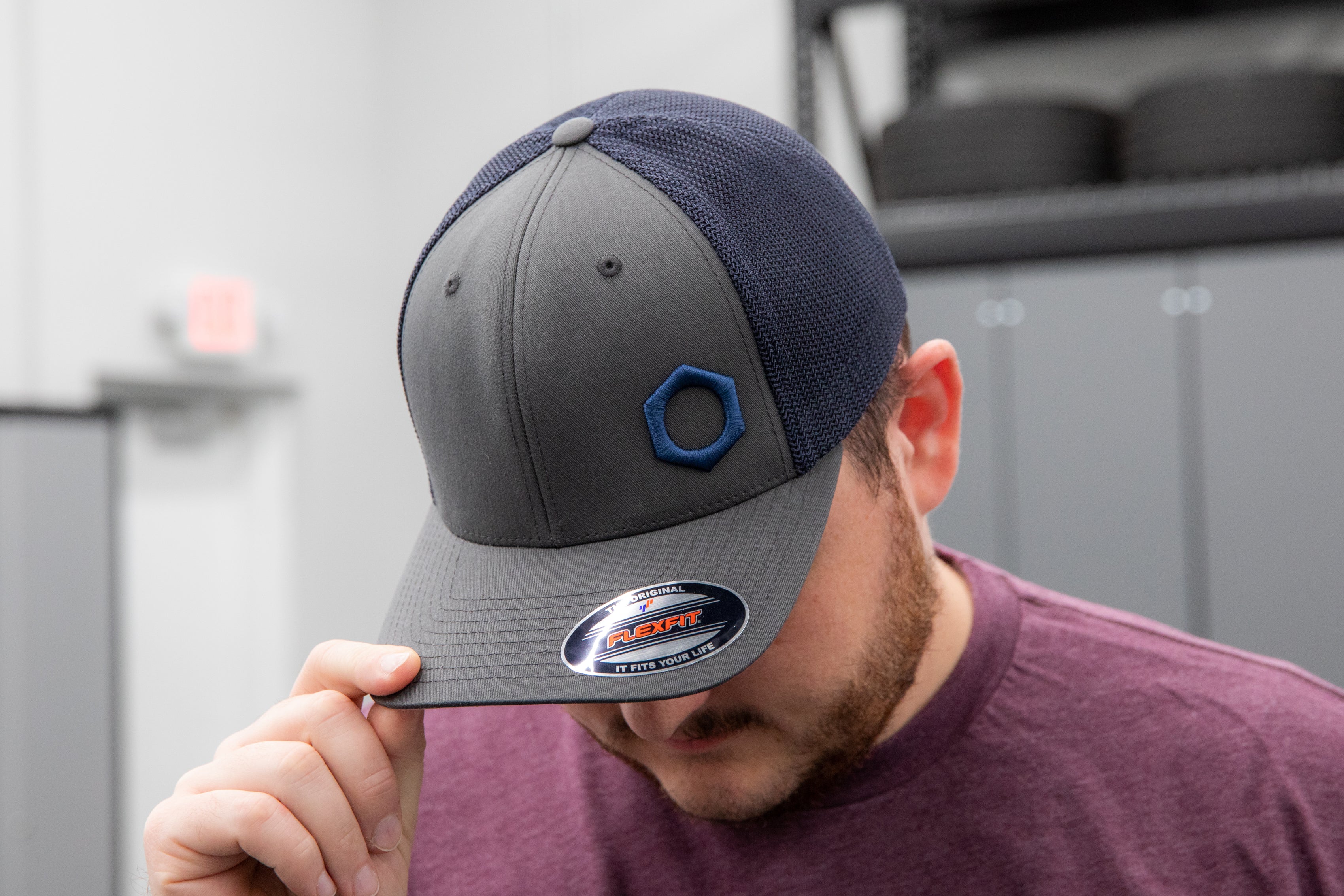 Obsessed Garage Raised Hex Hat Flexfit - Premium Adjustable Baseball Cap for Men & Women - Perfect for Outdoor Activities, Sports, and Casual Wear