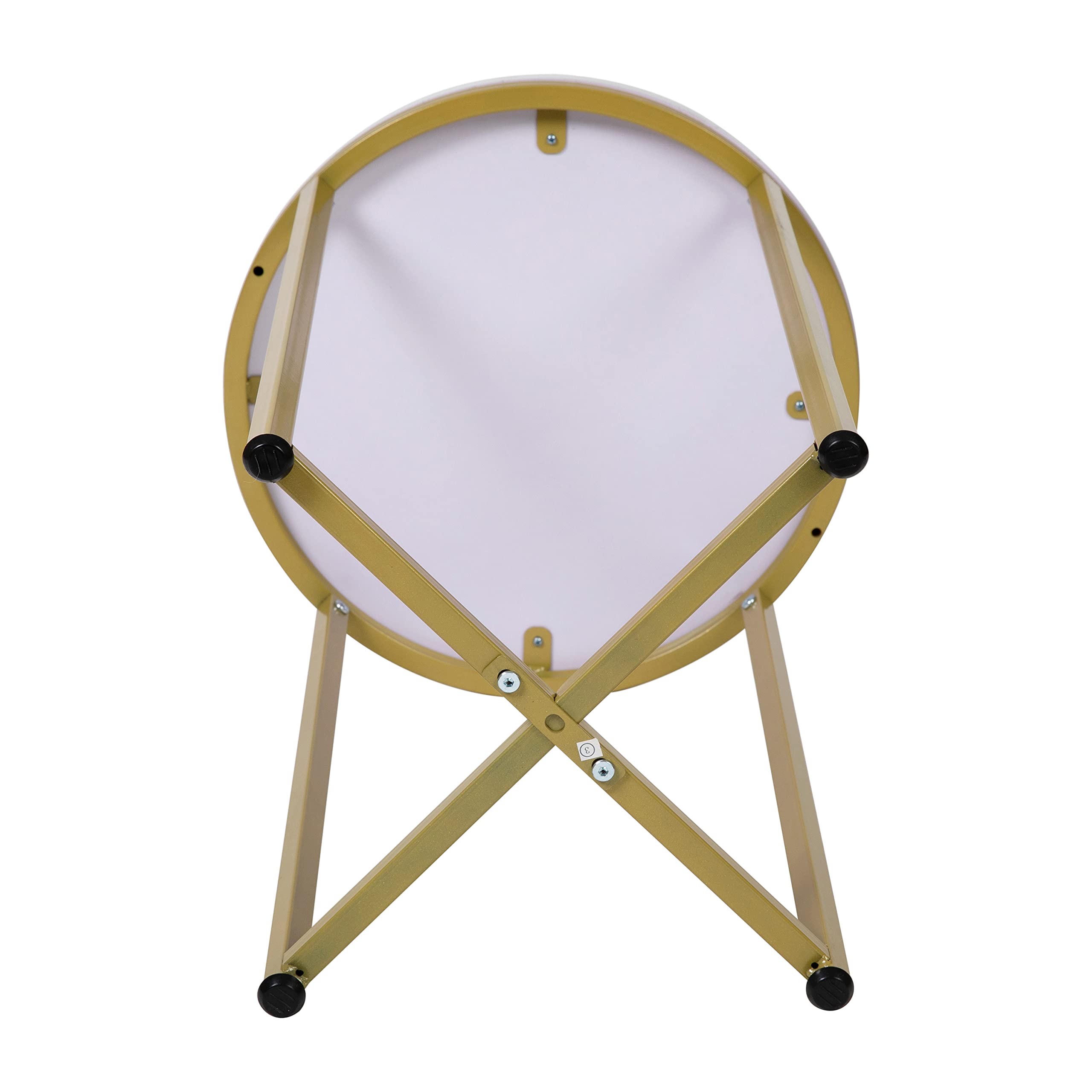 EMMA + OLIVER White Marble Coffee Table with Gold Metal Frame - Perfect for Living Room Decor