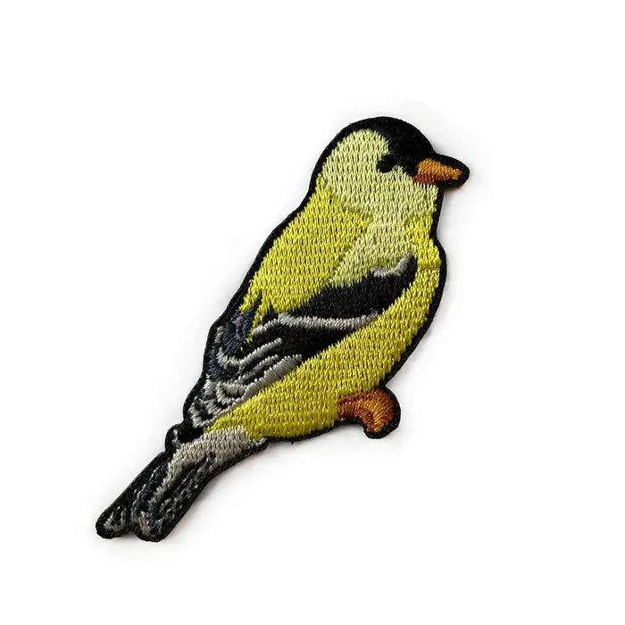 Bird Collective American Goldfinch Embroidered Iron-On Patch - Premium Quality Wildlife Applique for Jackets, Hats & Backpacks - Perfect for Nature Lovers & Outdoor Enthusiasts