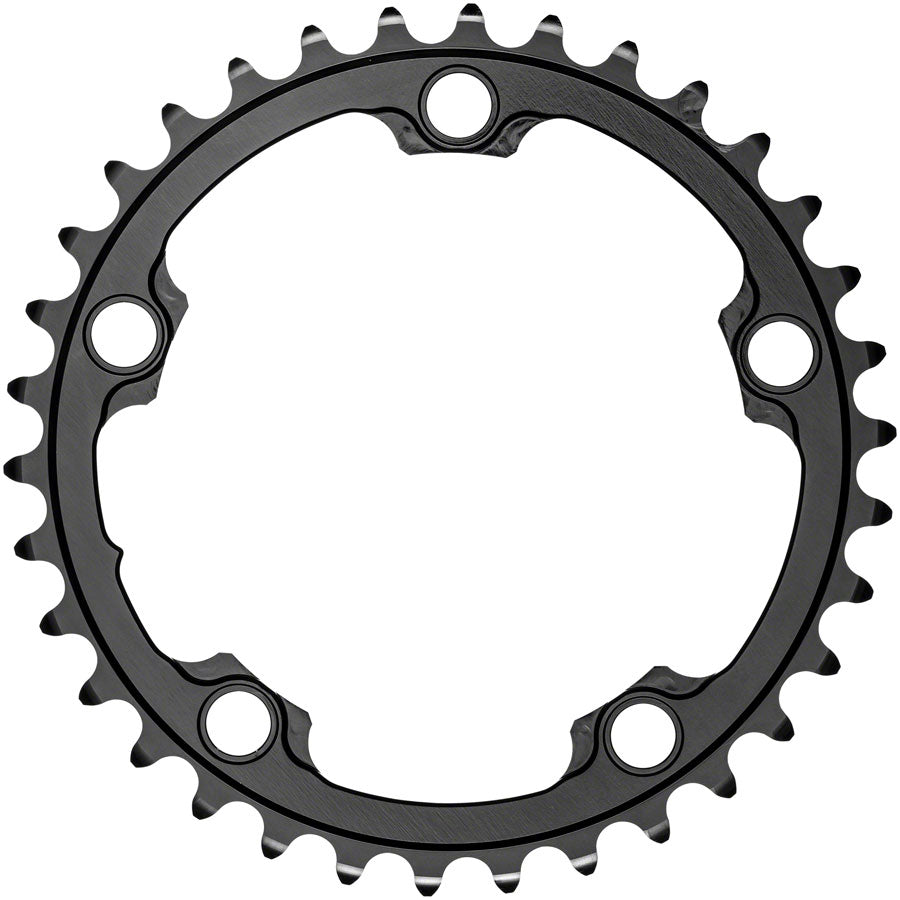 AbsoluteBLACK Premium 34T 110 BCD 5-Bolt Round Chainring - 12-Speed Aluminum MTB Chain Ring for Shimano/SRAM - Durable Black Bike Gear for Mountain Biking & Trail Riding