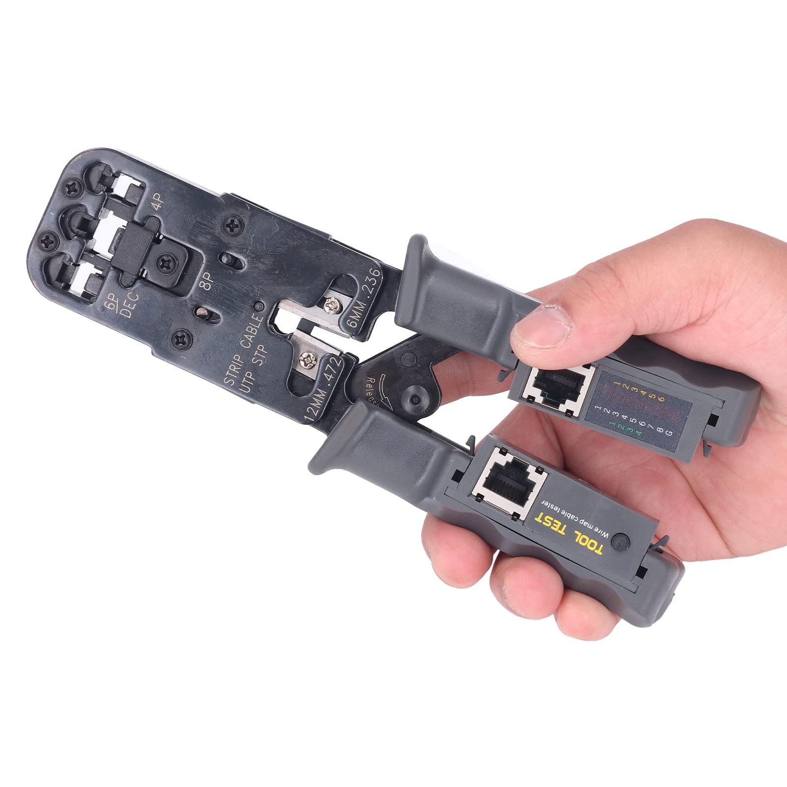 Professional Ratcheting Wire Crimper Tool - Electrical Connectors & Cable Cutter for Automotive, DIY & Home Wiring Projects | Heavy Duty Wire Stripper for Crimping, Cutting & Connecting Wires