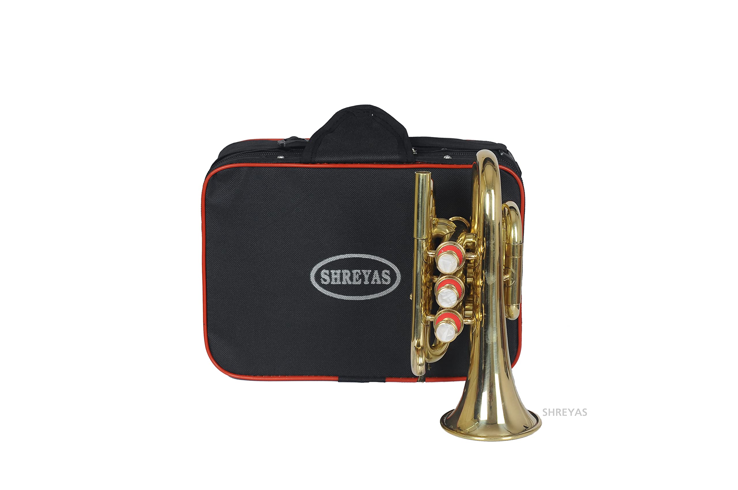 Premium Bb Pocket Trumpet - High-Quality Brass Instrument with Rich Sound for Beginners, Students & Travel - Perfect for Jazz, Marching Band & Outdoor Performances