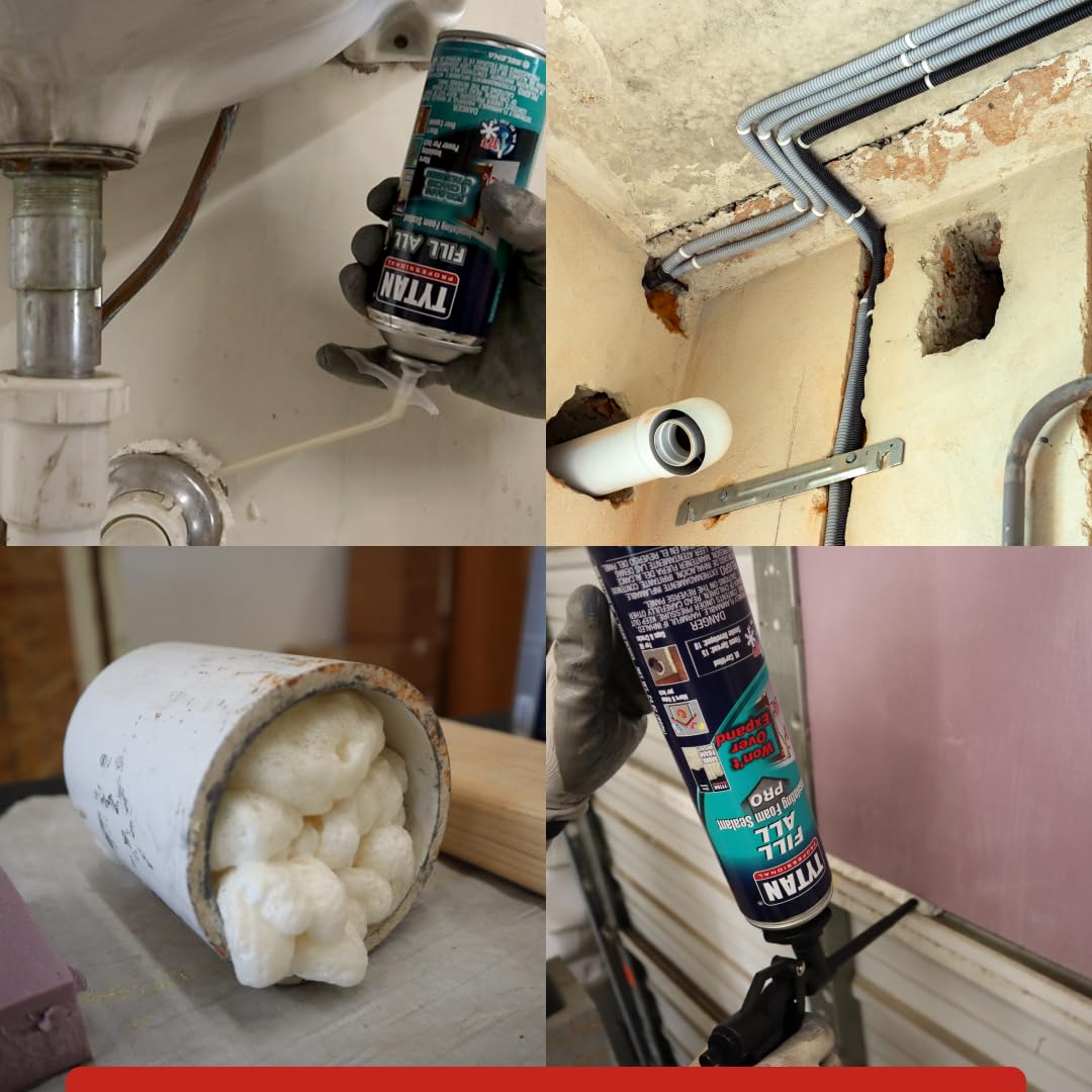 Fill All 24 oz. Expanding Gun Foam Sealant (6 Can Kit) - Great for Gaps, Cracks & Insulation in Construction, Home Repair & DIY Projects