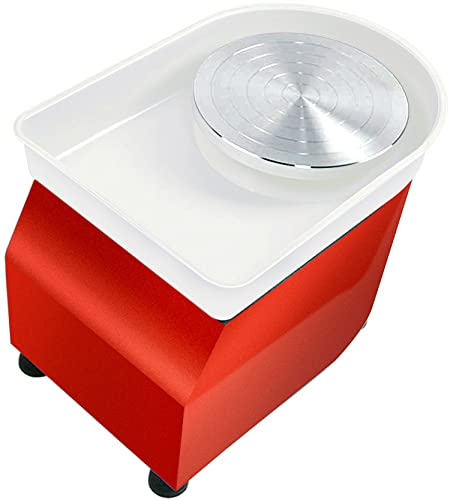 UCATQ 350W Electric Pottery Wheel with Foot Pedal - 25CM Ceramic Forming Machine for DIY Clay Art, Pottery Making & Craft Projects - Perfect for Beginners, Artists & Classroom Use (Orange)