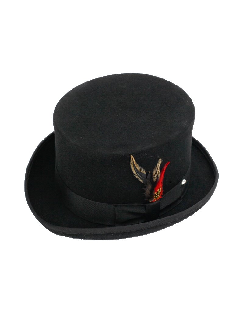 Premium 100% Wool Black Top Hat for Men - Victorian Style Formal Wear for Weddings, Cosplay & Steampunk Events