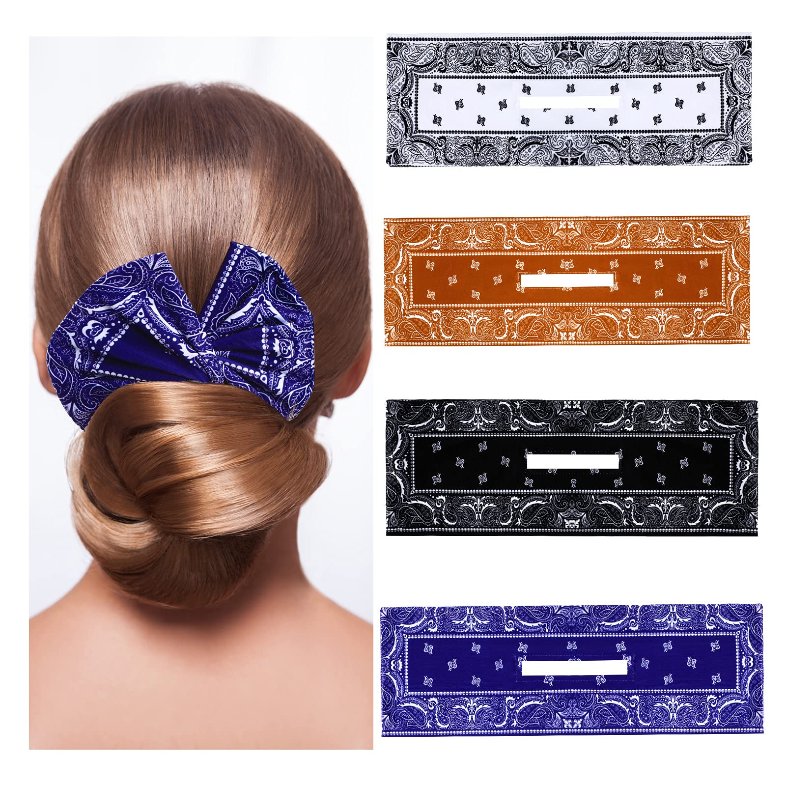 Lasnten 4-Piece Hair Bun Maker Set – Elastic Twist Bun & French Twist Donut Former – Classy Cloth Hair Accessories for Women | Perfect for Updos, Weddings, Work & Everyday Hairstyles