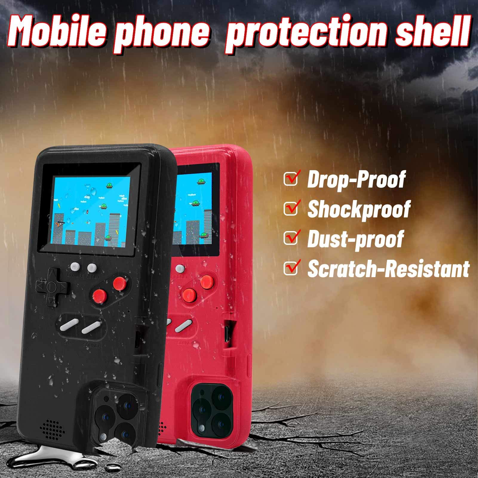 LucBuy Retro Game Console Case for iPhone 11 Pro Max - Shockproof Protective Cover with 36 Built-in Games & Full Color Display | Perfect for Gaming, Travel & Outdoor Activities (Black)
