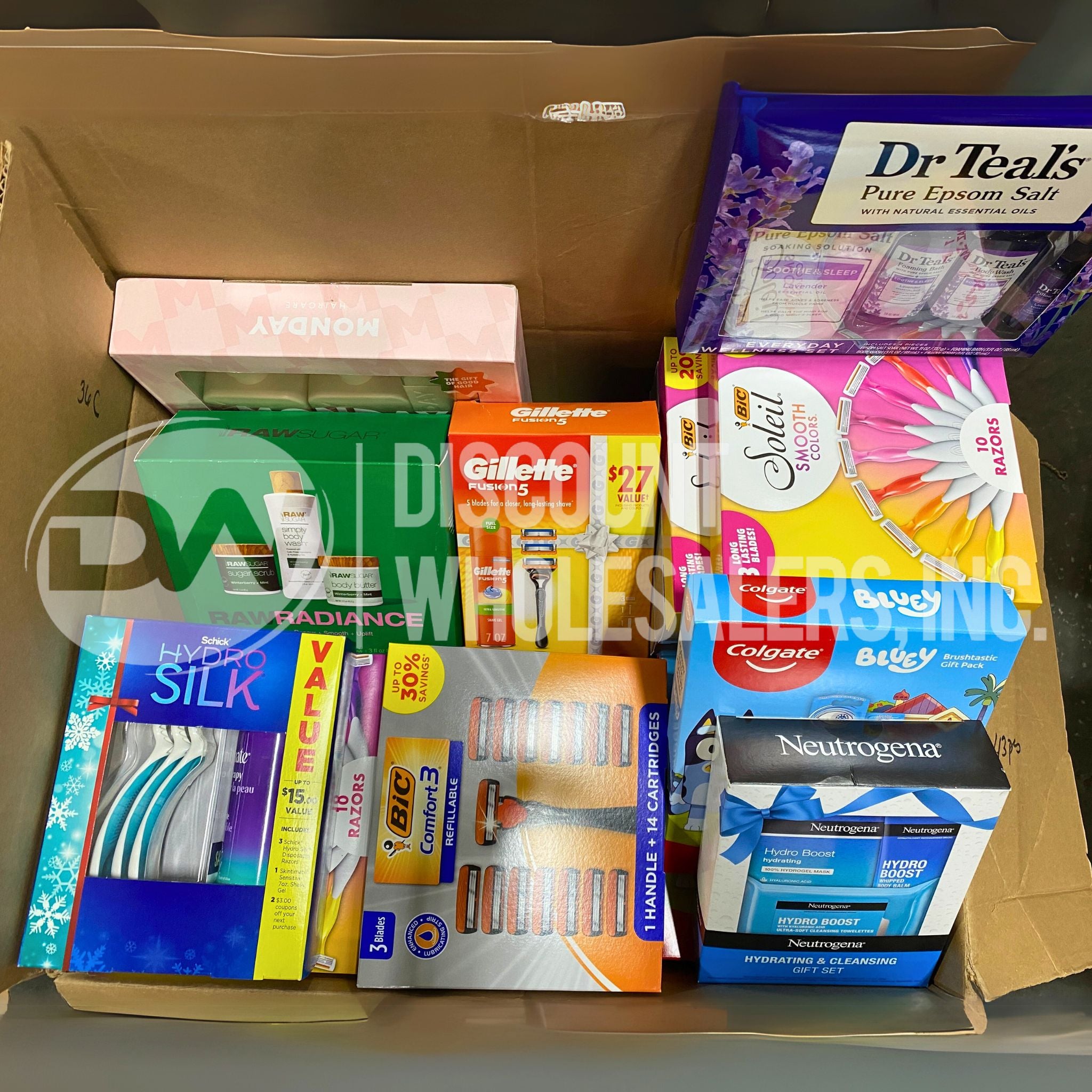 Gillette, Bic, Schick, Raw, Monday, Colgate, Dr Teal's Assorted Razors & Personal Care Items - 50 Piece Variety Pack for Travel, Home & Grooming Essentials