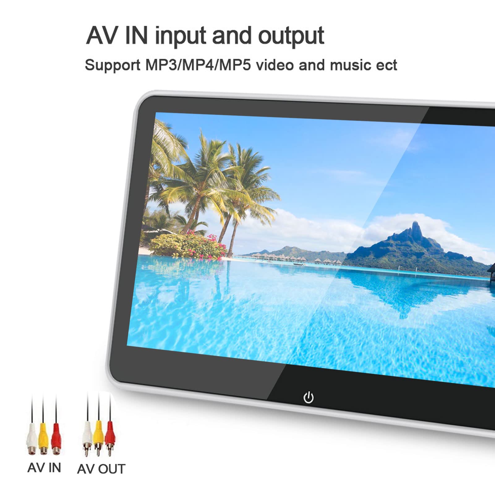 8 Inch IPS 1080P Touch Screen Headrest DVD Player - Car Headrest Monitor with MP5/CD Player for Rear Seat Entertainment System | Perfect for Kids Road Trips, Family Travel & In-Car Movie Watching