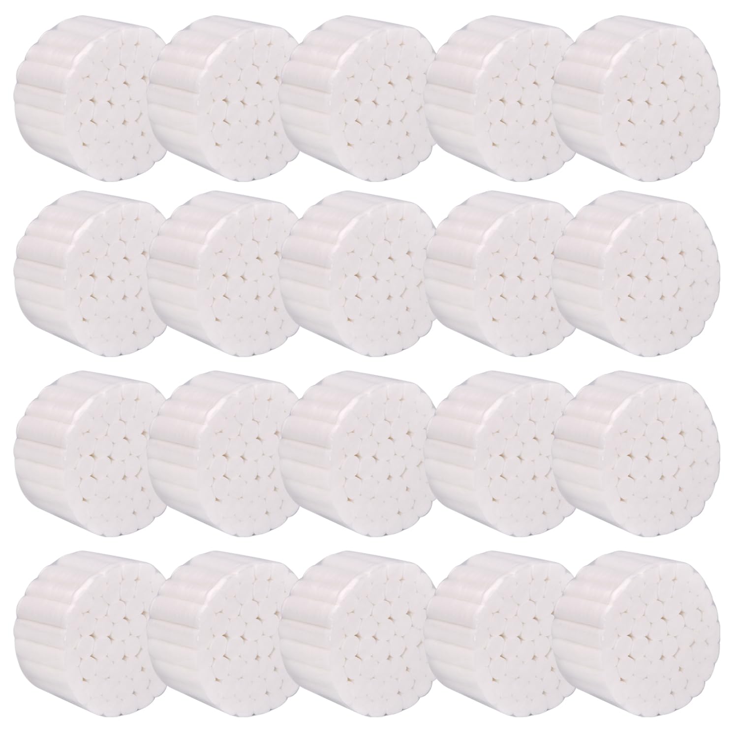 **1000 Rolls Disposable Non-Sterile Cotton Pads - 100% Pure Soft & Absorbent Dental Cotton Rolls for Kids & Adults | Oral Care, Nose Plugs, First Aid, Makeup Removal**