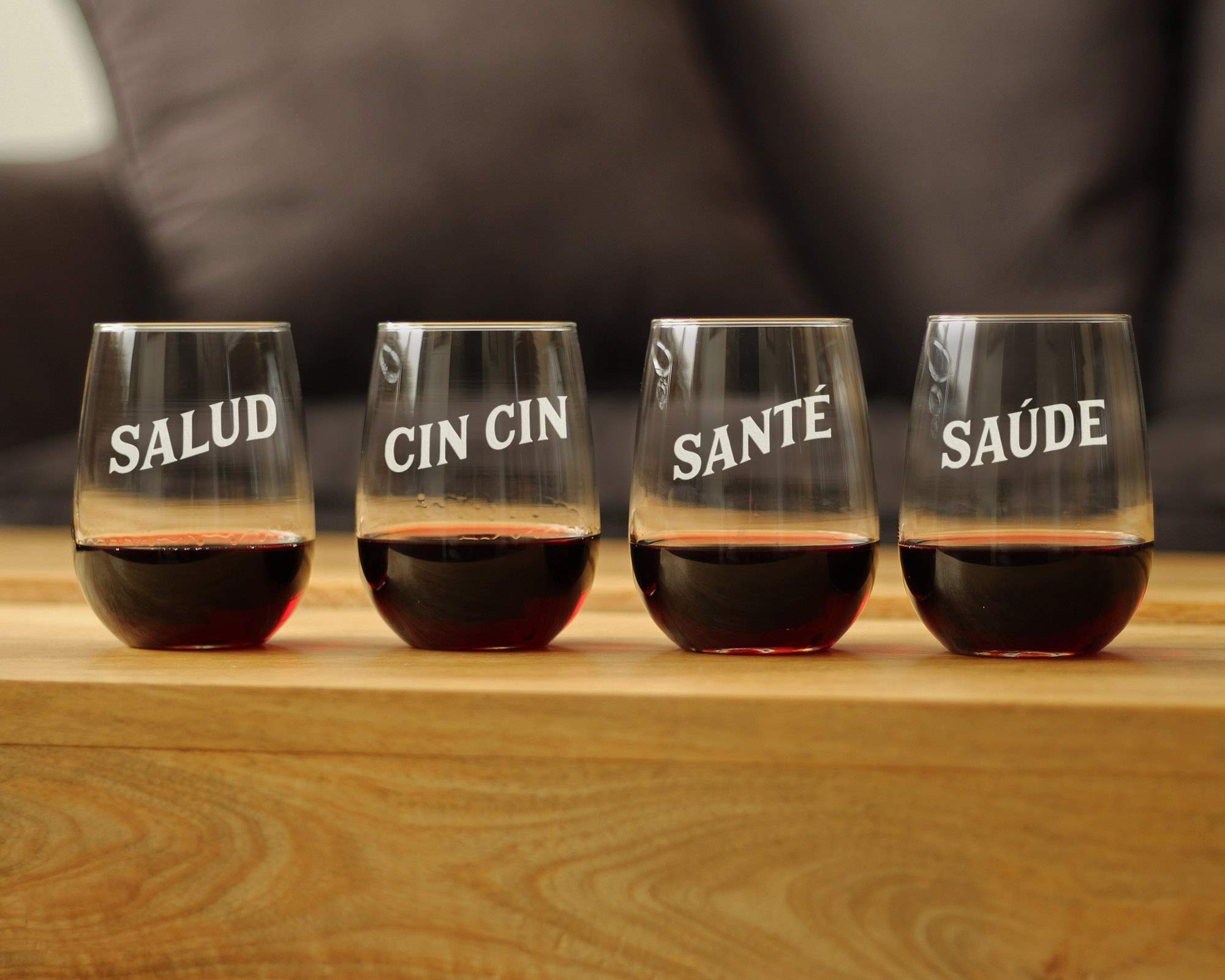 Salud Spanish Cheers Stemless Wine Glass - 17oz Large Unique Spain Themed Gift for Parties, Home Decor & Spanish Culture Enthusiasts - Perfect for Tapas Nights, Spanish Themed Events & Housewarming Gifts