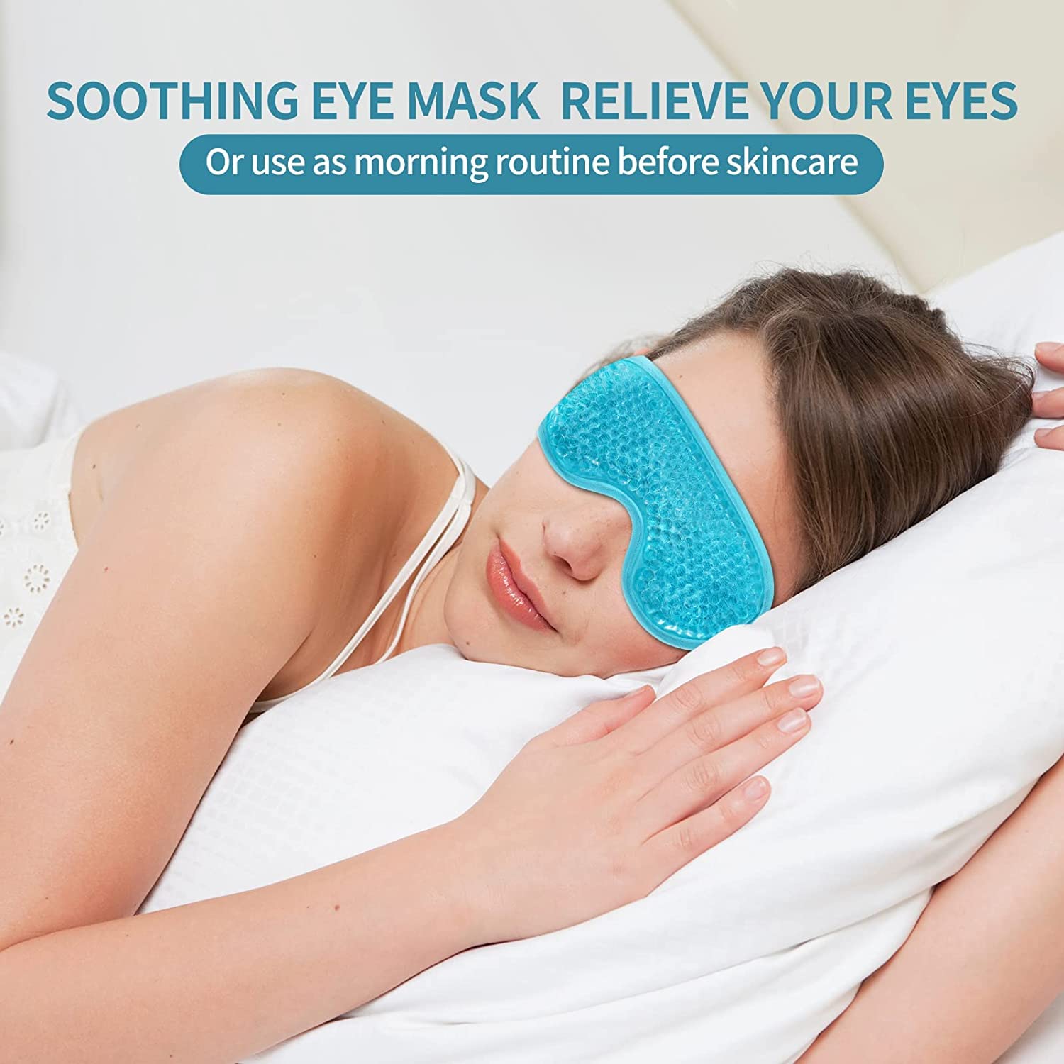 Zorzel Reusable Cooling Gel Eye Mask for Puffy Eyes & Dark Circles Relief - Soft Plush Cold Compress for Migraine, Stress & Tired Eyes - Perfect for Office, Travel & Home Relaxation