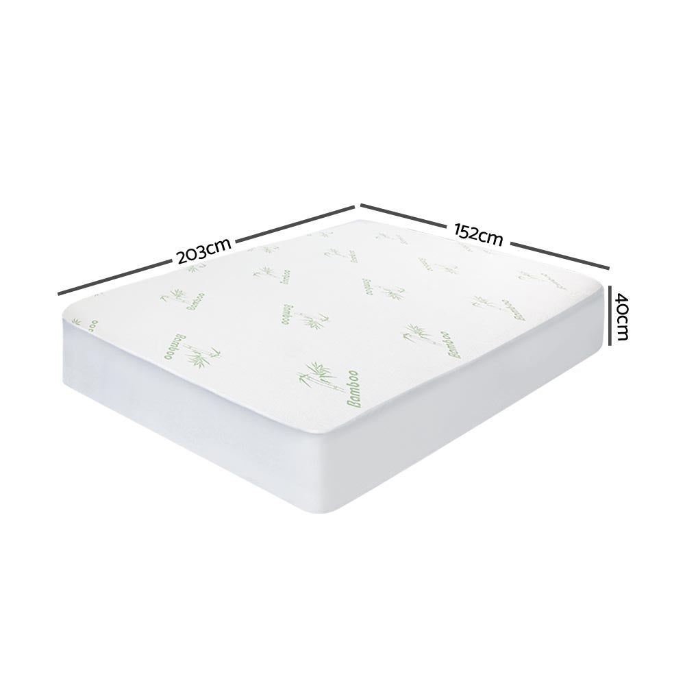 Giselle Bamboo Mattress Protector - Queen Size, Waterproof & Hypoallergenic Bed Cover for Allergy Relief & Comfort - Perfect for Guest Rooms, Kids' Beds & Luxury Hotels