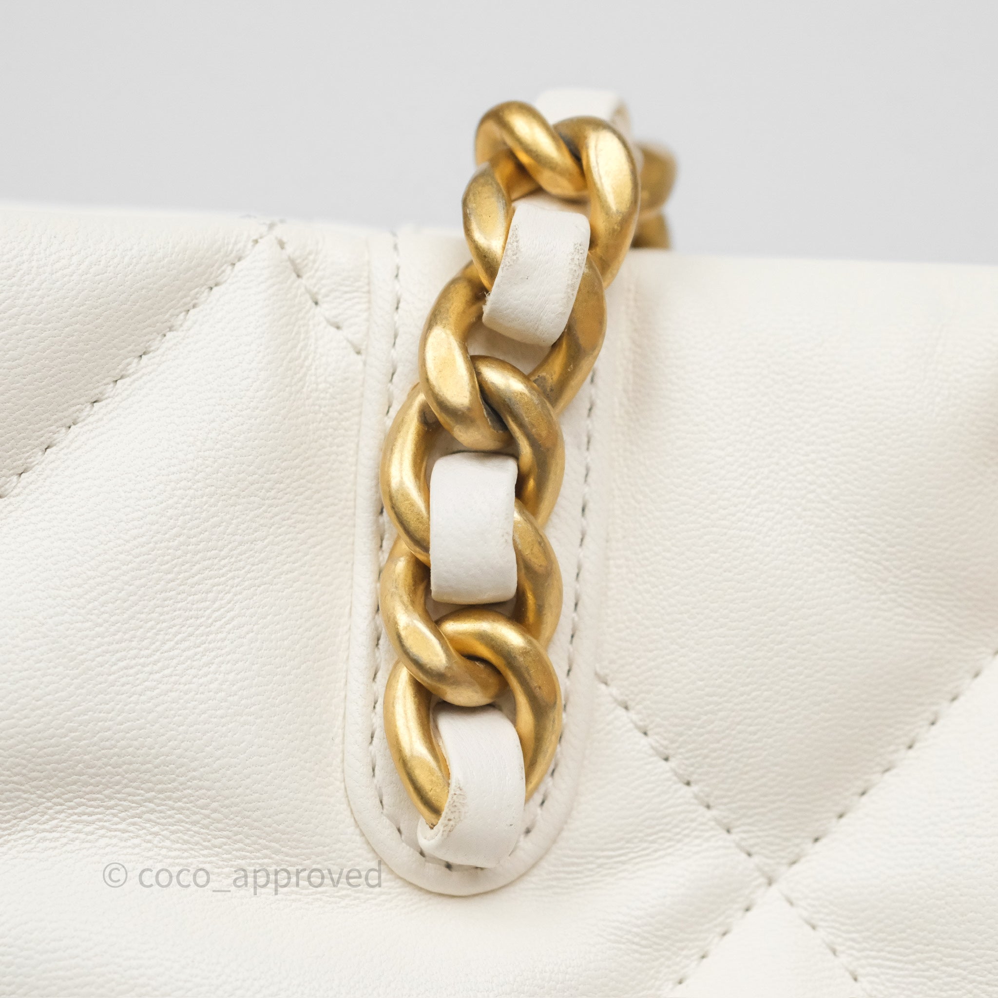 Chanel 19 Quilted Leather Tote Bag in White with Mixed Gold & Silver Hardware - Luxury Designer Handbag for Women, Perfect for Work, Travel & Everyday Use