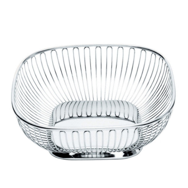 Alessi Square Wire Basket - Stainless Steel Storage Organizer for Kitchen, Bathroom & Office | Modern Home Decor & Multi-Purpose Storage Solution