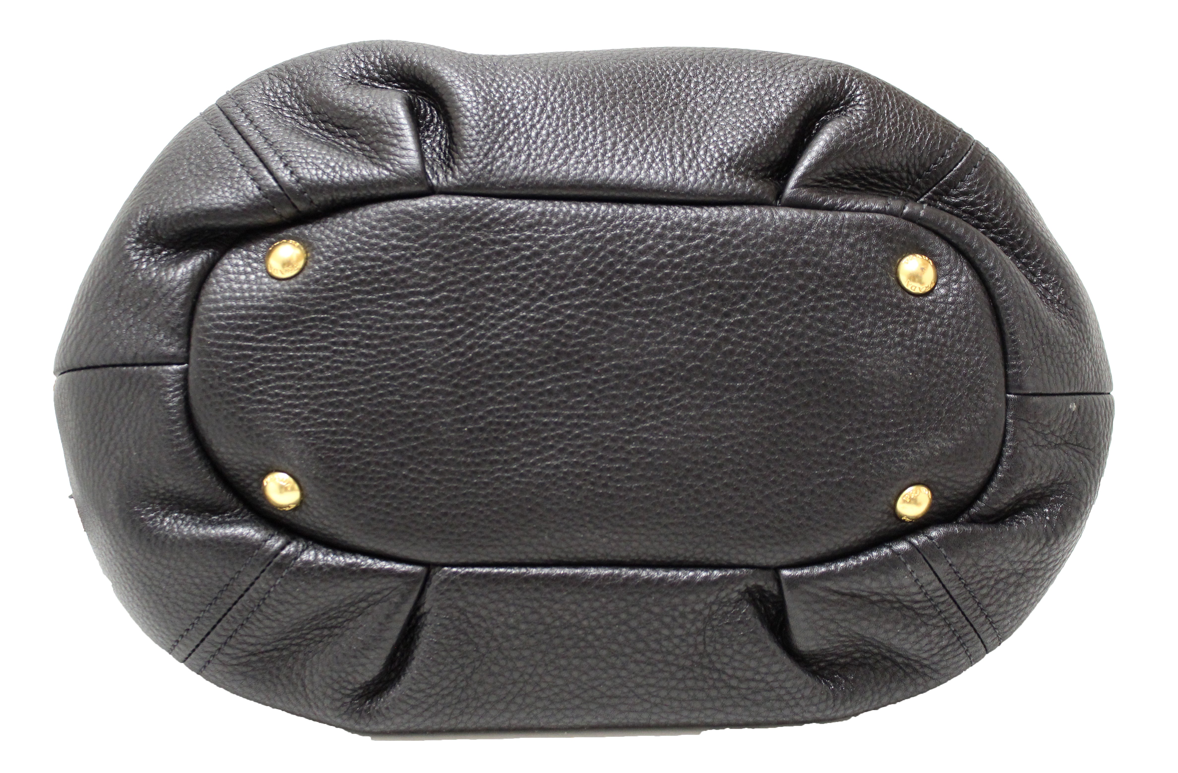 Authentic Prada Black Deerskin Leather Shoulder Bag for Women | Luxury Designer Handbag for Work, Travel & Evening Events