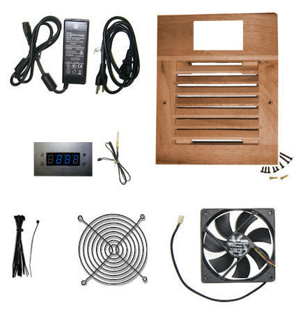 CG Cabcool 1201W Deluxe Single 120mm Fan Wood Grill Cooling Kit with Programmable Thermal Fan Controller & LED Display - Perfect for PC Case Cooling and Home Server Temperature Control