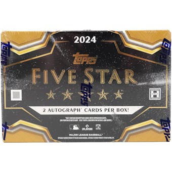 2024 Topps Five Star Baseball Hobby Box - Premium MLB Trading Cards Collection for Collectors & Investors - Perfect for Sports Memorabilia Displays & Fantasy Baseball Enthusiasts