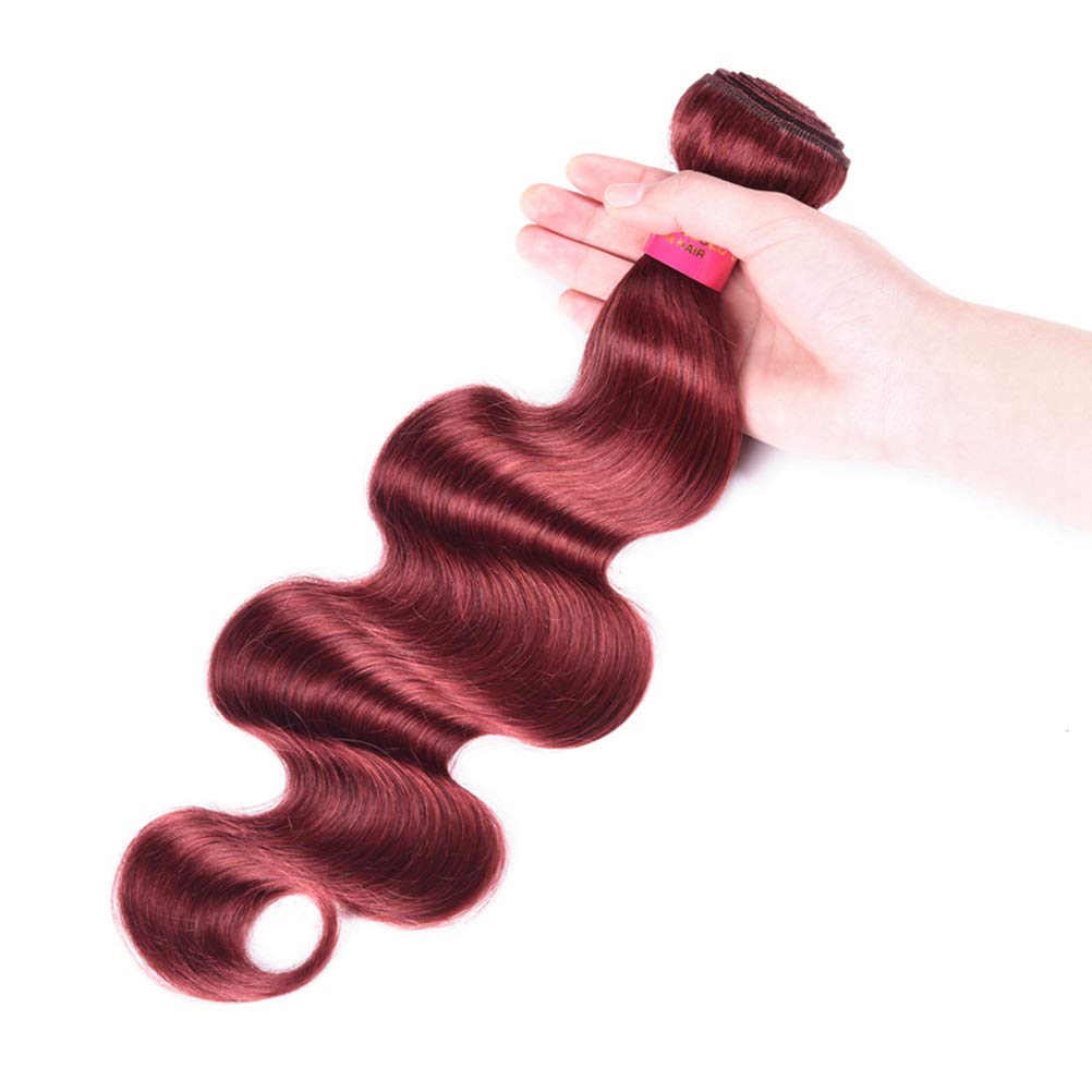 WOME Peruvian Color #33 Hair Bundles - 100% Unprocessed Human Hair Weft Extensions (14