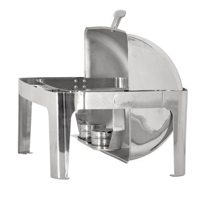 Nella 9.5 Quart Round Stainless Steel Chafing Dish with Roll Top Lid - Perfect for Buffets, Catering, and Party Food Serving