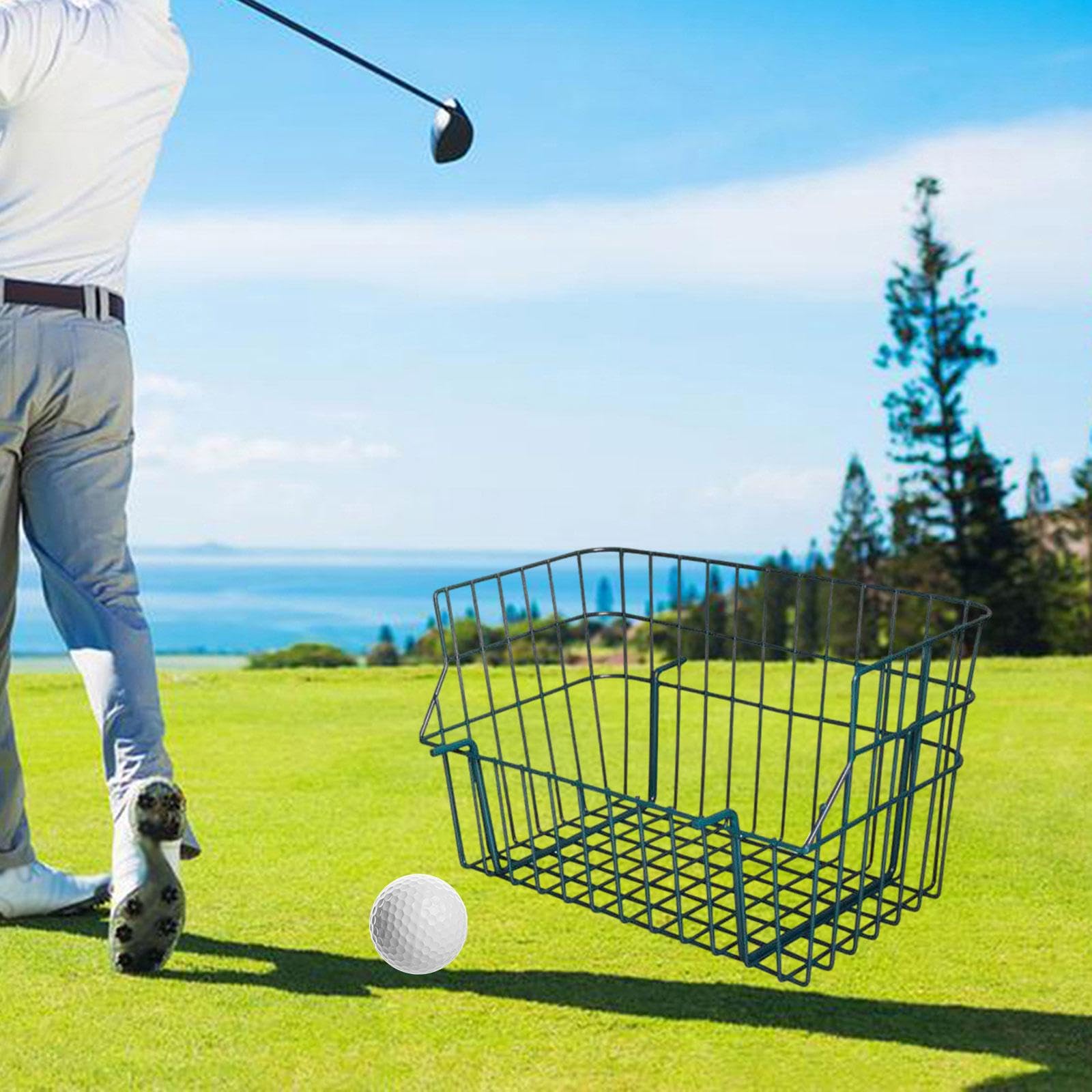 Premium Metal Golf Ball Basket - Durable Golf Ball Holder for Golf Ball Picker & Retriever | Perfect for Driving Range, Golf Course & Practice Sessions
