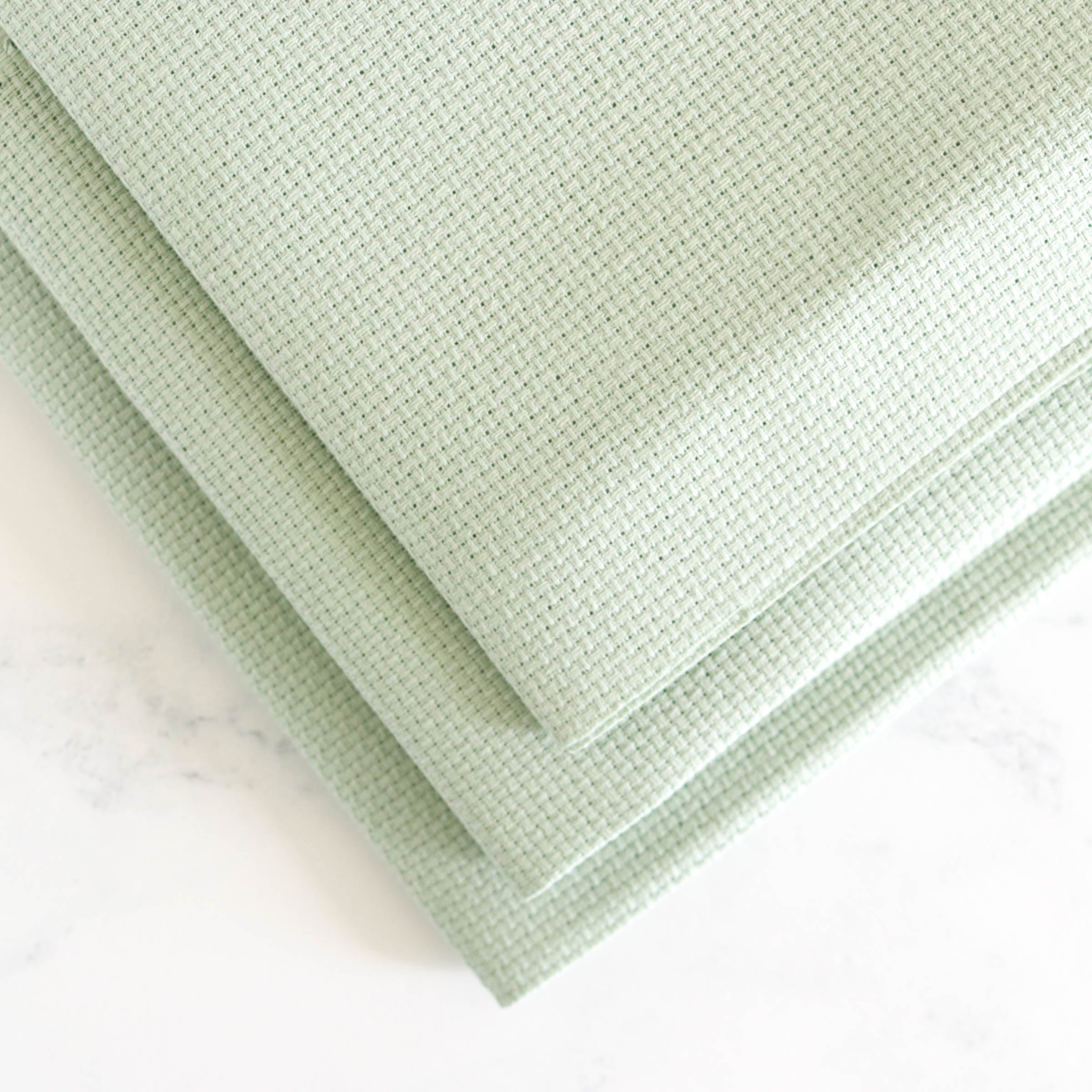 Premium Celadon Aida Cross Stitch Fabric - 14 Count Evenweave for Embroidery & Needlework - Perfect for DIY Crafts, Home Decor, and Handmade Gifts
