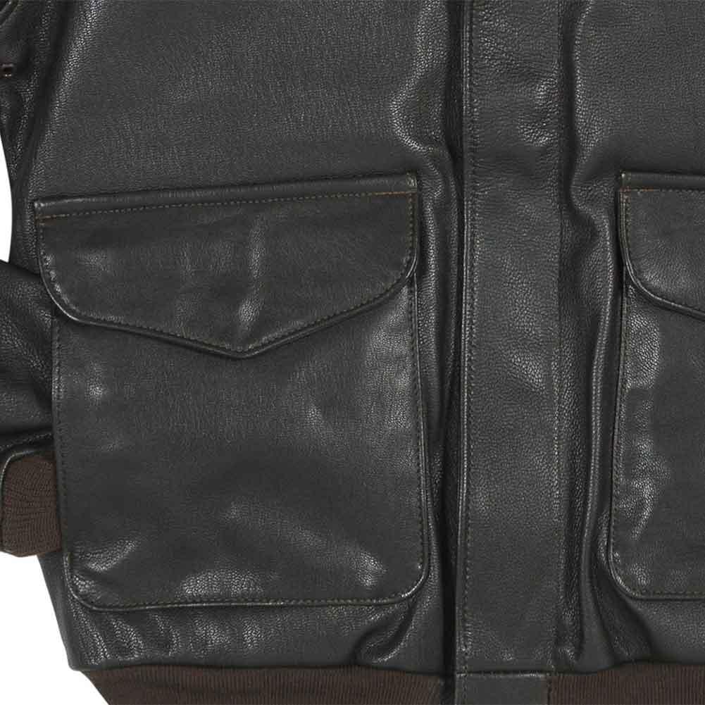 **Cockpit USA Men's USAF A-2 Goatskin Flight Jacket - Genuine Leather Bomber Jacket for Pilots & Aviators | Perfect for Flying, Motorcycle Riding & Casual Wear**