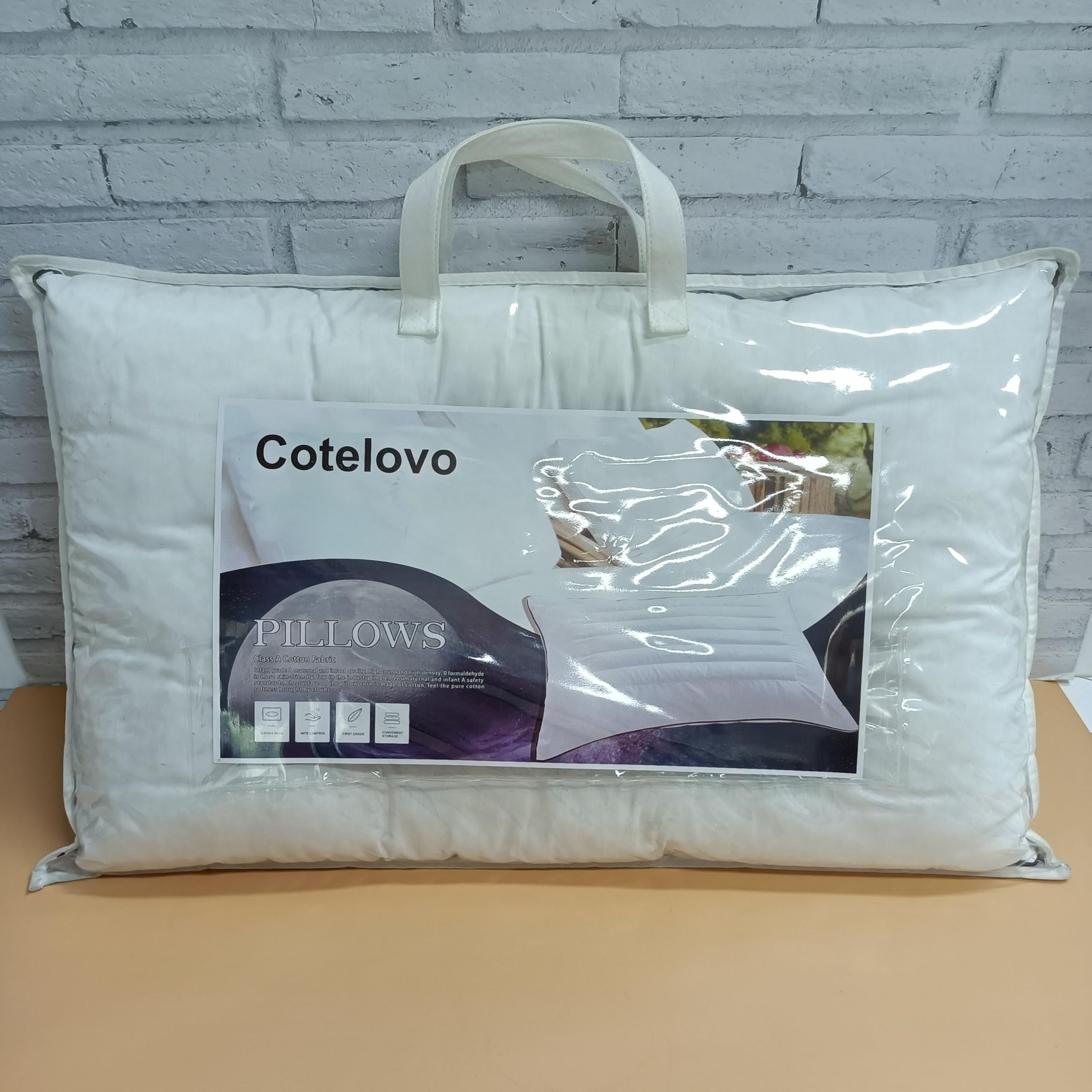 Ultra Thin Flat Pillow 2.5 Inch for Side Sleepers - Slim Low Profile Pillow with High Support - Perfect for Back Pain Relief & Travel Use