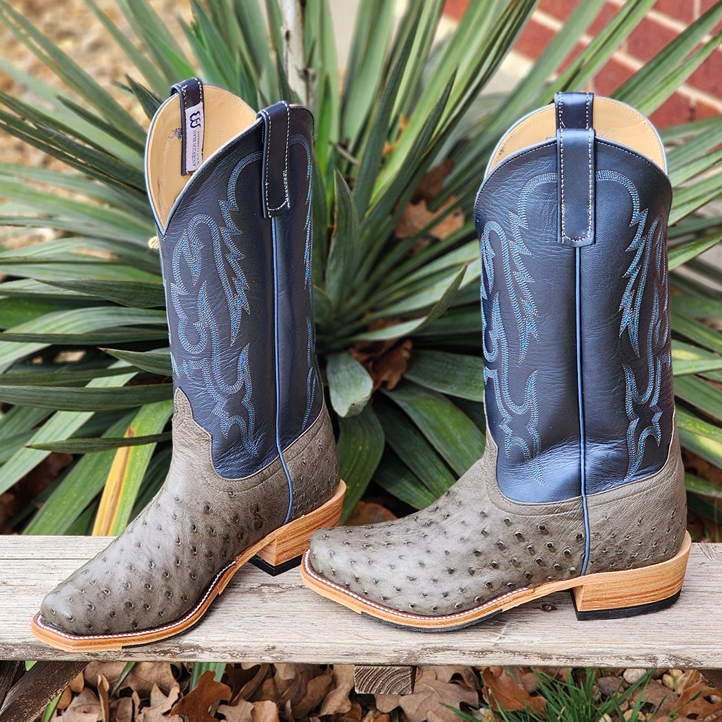 Anderson Bean Men's Serpentine Bruciato Full Quill Ostrich Boots - Premium Cowboy Boots for Western Style, Comfort & Durability - Perfect for Rodeo, Country Dancing & Outdoor Adventures