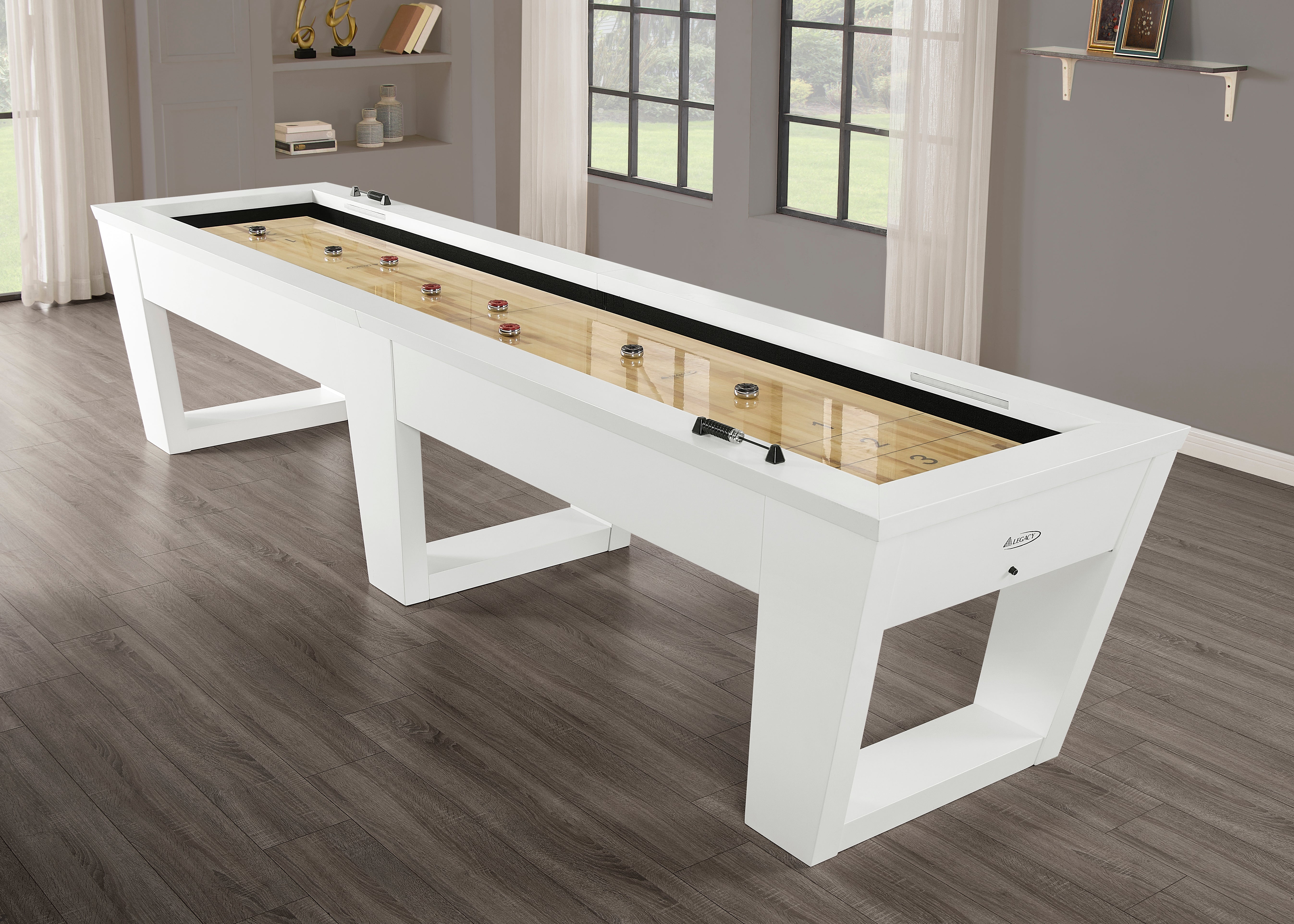 12 Ft Shuffleboard Table - Premium Wooden Shuffleboard for Game Rooms, Bars & Outdoor Entertainment - Tellico Shuffleboard for Adults & Family Fun