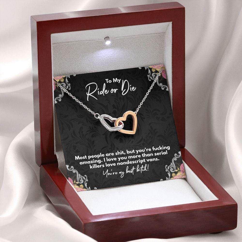 My Ride or Die Sister Necklace - Best Friend Heart Jewelry Gift for Unbiological Sisters | Perfect for Birthdays, Anniversaries & Friendship Day