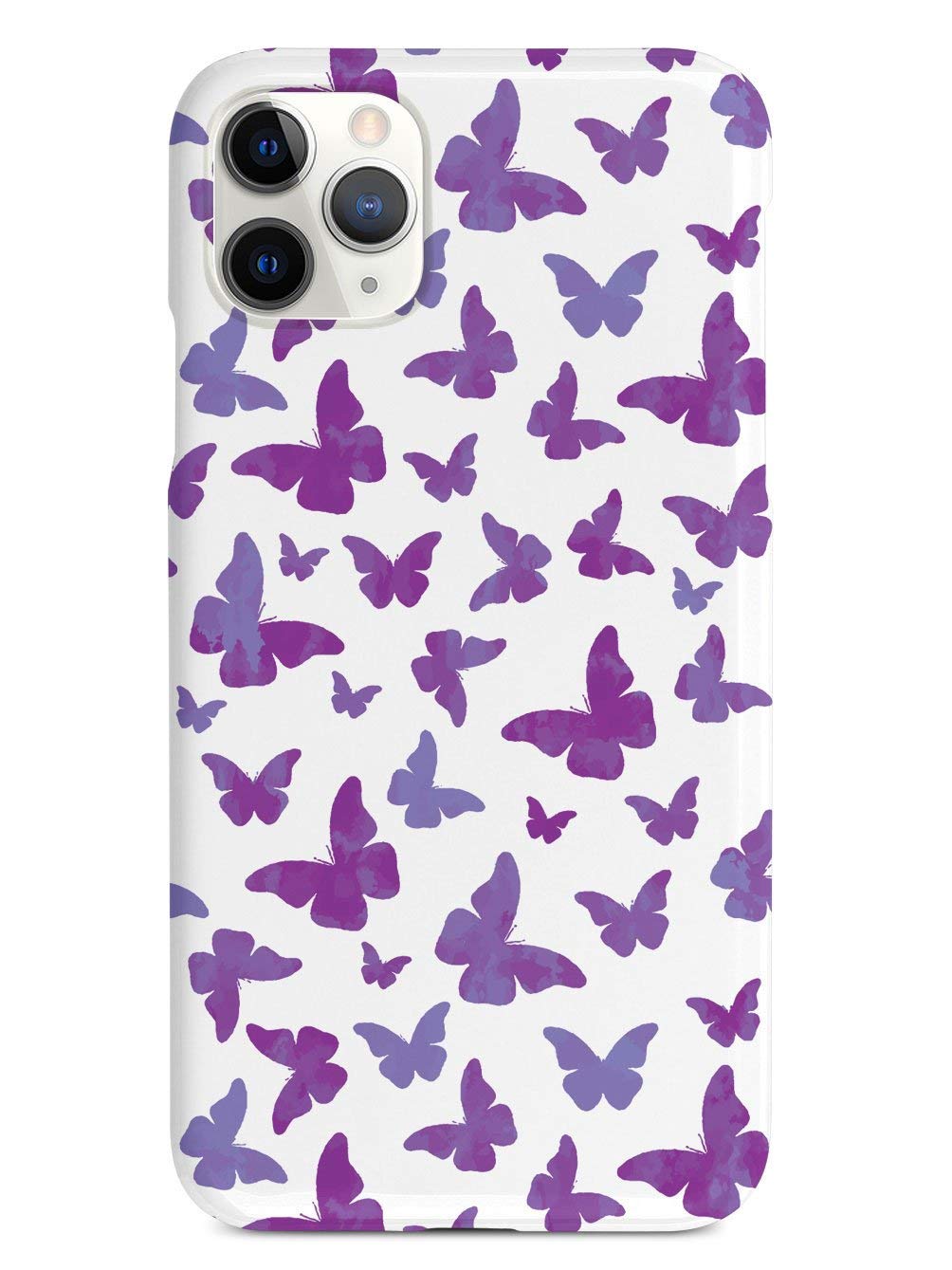 Inspired Cases - iPhone 12 Pro Max Case with 3D Textured Design - Shockproof Protective Cover for Apple iPhone 12 Pro Max - Purple Butterflies on White - Perfect for Everyday Use, Travel & Outdoor Activities