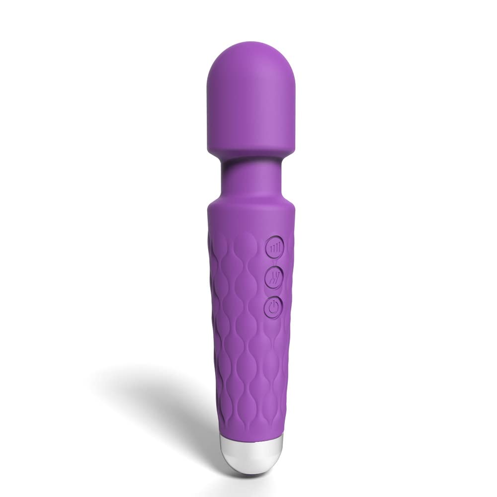 20 Function Powerful Electric Wand Vibrator - Handheld Massager for Muscle Relaxation & Intimate Pleasure - Purple Magic Wand for Home & Spa Use