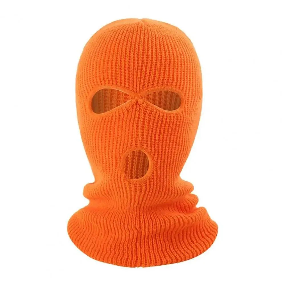 3 Hole Knit Ski Mask Balaclava - Winter Full Face Cover with Heart Embroidery - Thermal Neck Warmer for Cycling, Skiing & Outdoor Activities - Y2K Fashion Face Mask for Cold Weather Protection