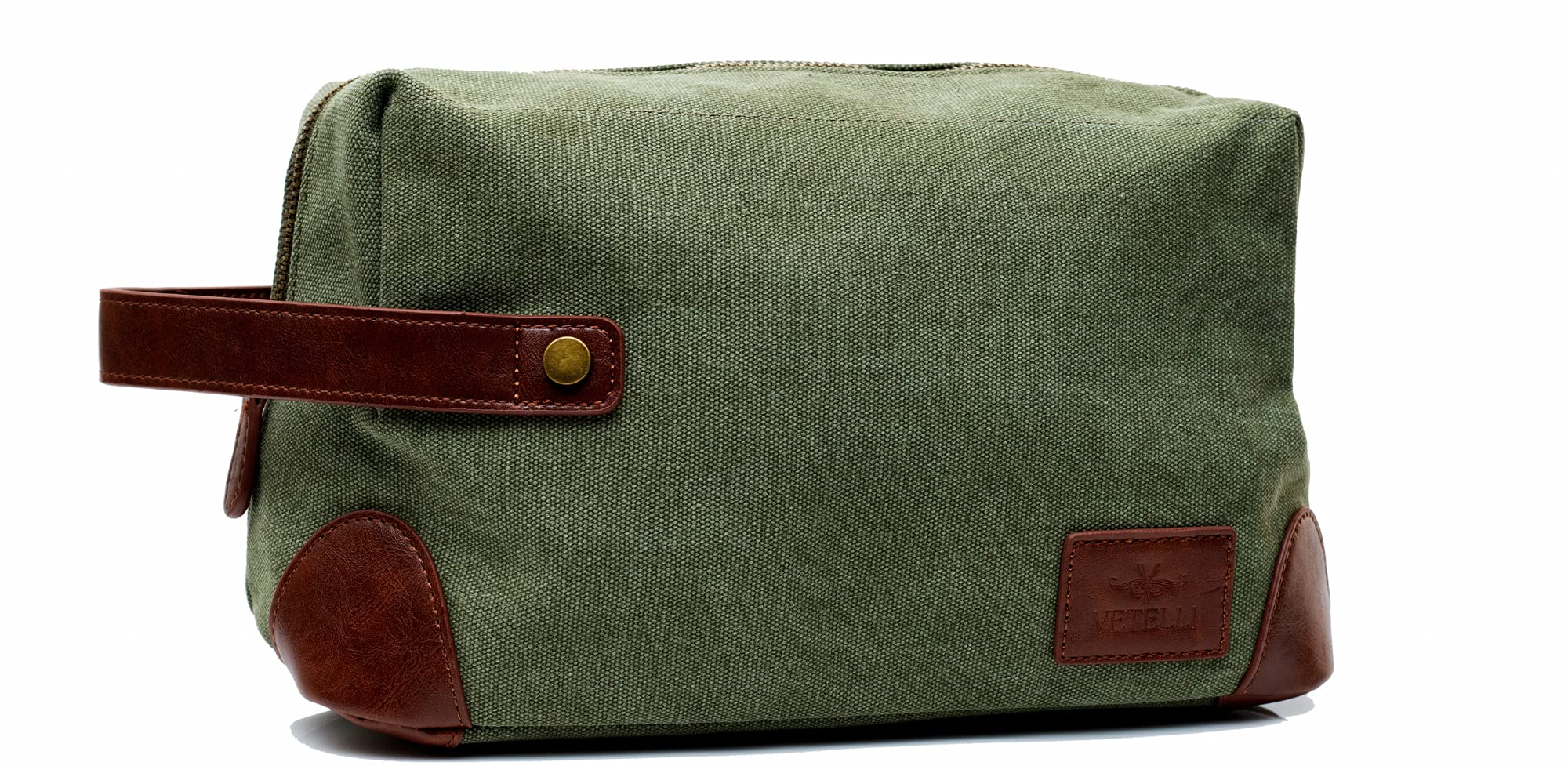Vetelli Marco Vintage Canvas Toiletry Bag for Men - Waterproof Travel Dopp Kit with Durable Canvas Material - Perfect for Gym, Business Trips & Weekend Getaways