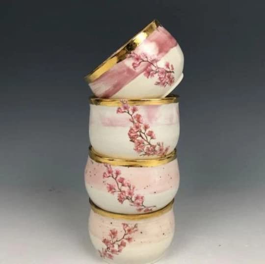 Premium Ceramic Decals for Pottery - Overglaze & Enamel Waterslide Decals - Cherry Blossom Flower Design - DIY Ceramic Art, Home Decor & Gift Making
