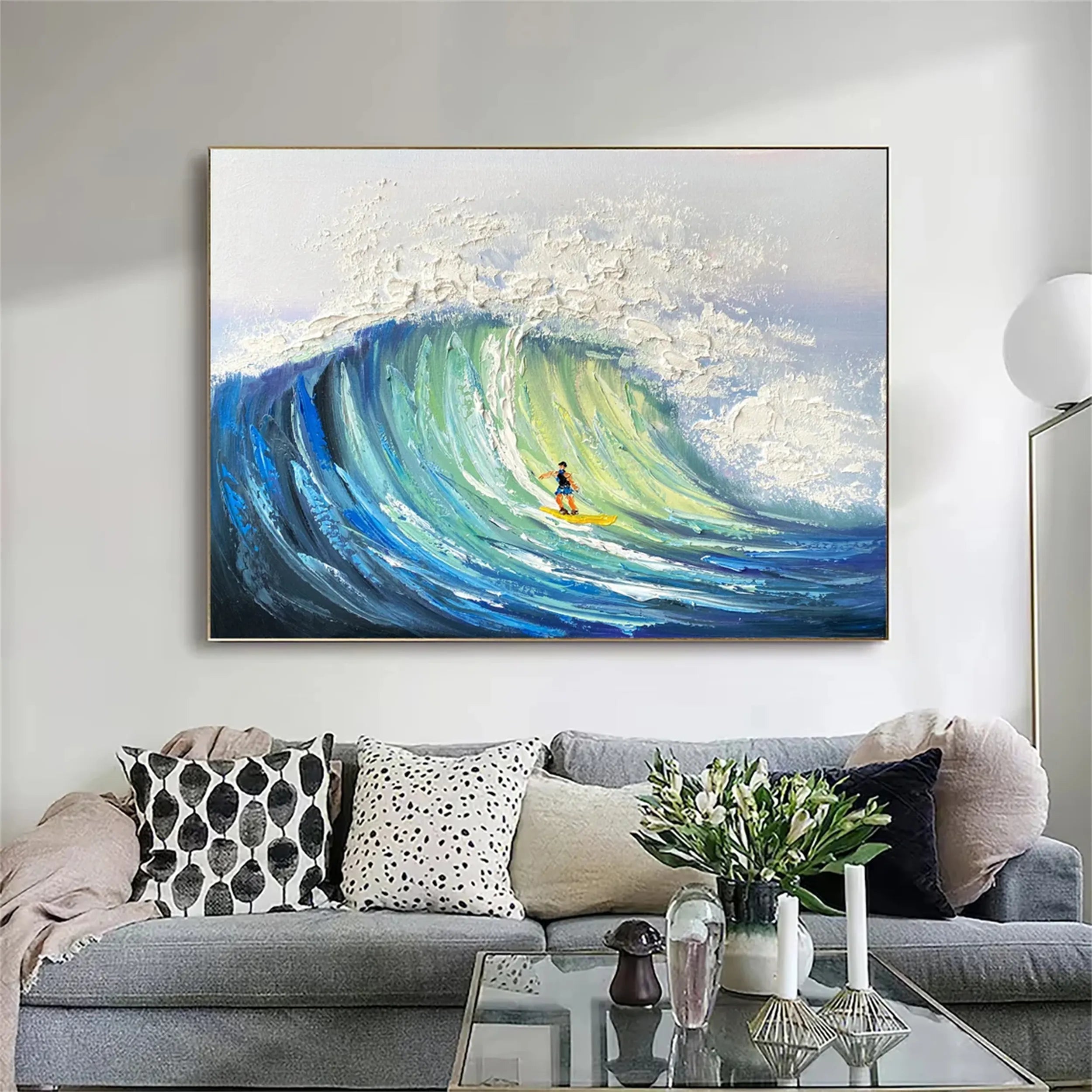 Ocean and Sky Painting #OS124 - Stunning Coastal Wall Art for Home & Office Decor - Perfect for Living Rooms, Bedrooms, and Beach House Interiors