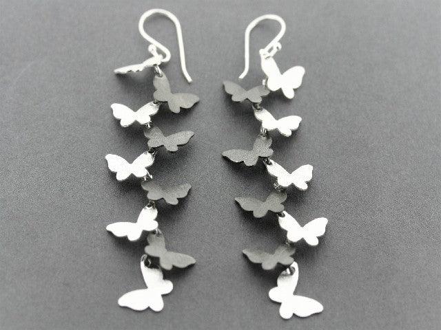 Butterfly Wishes Drop Earrings - Sterling Silver & Oxidized Vintage Style Dangle Earrings for Women, Perfect for Weddings, Parties & Everyday Wear