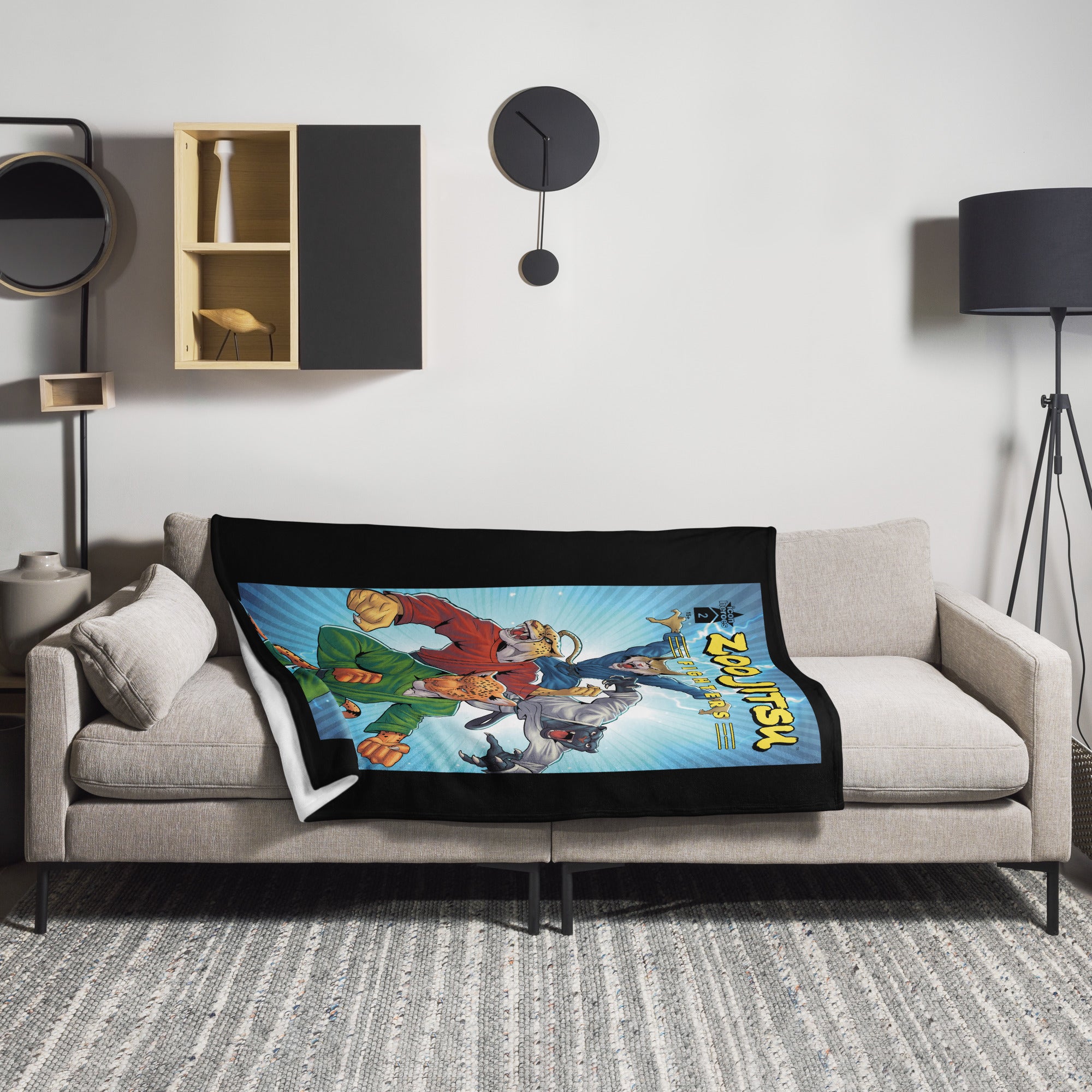 Zoo Jitsu Fighters #2 Cover B King Throw Blanket - Soft Flannel Blanket for Anime Fans, Gaming Room Decor, and Cozy Movie Nights