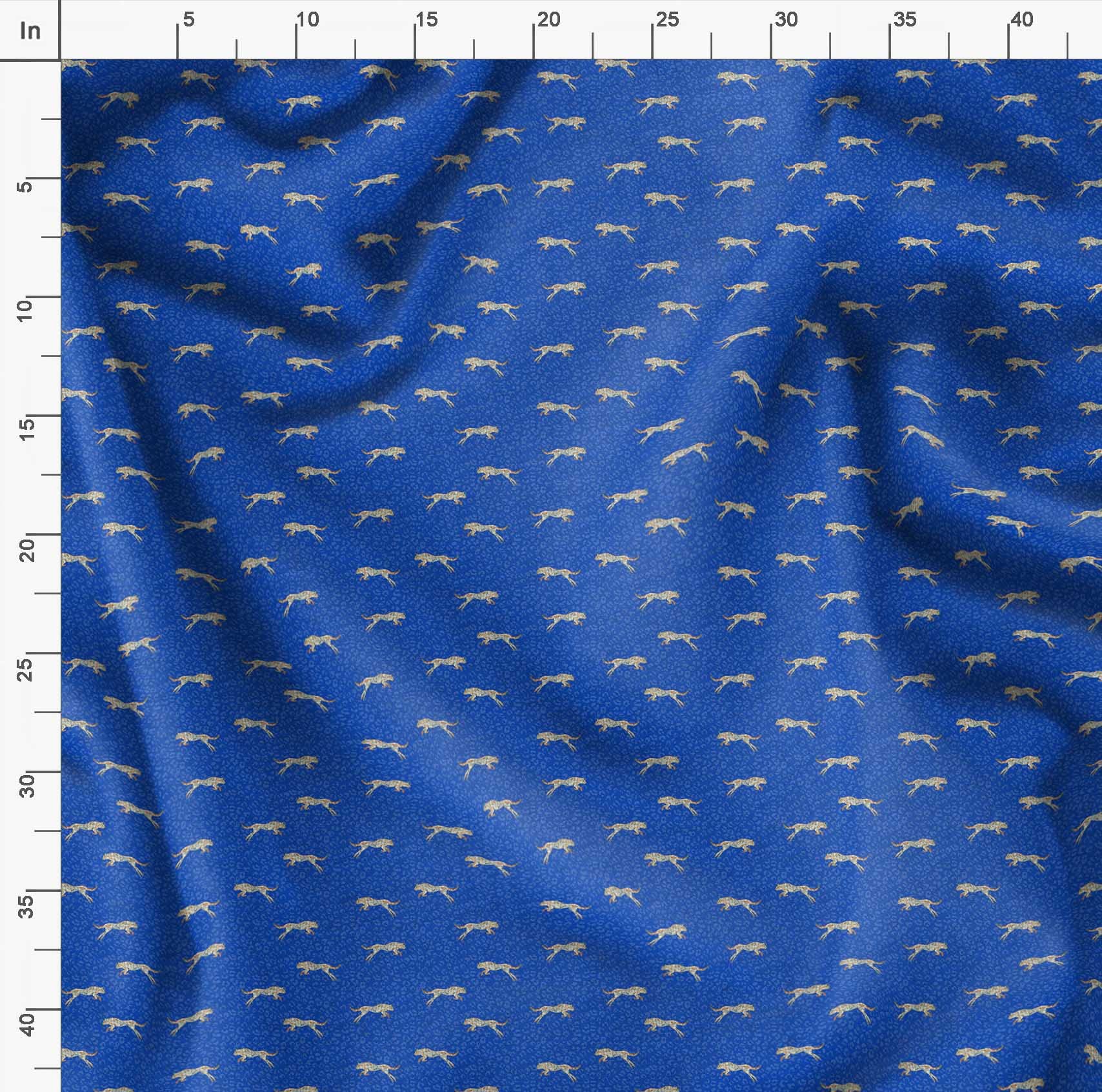 Soimoi Moss Georgette Blue Fabric by The Yard - 42 Inch Wide Leopard Print Animal Skin Textile - Stylish Trendy Printed Fabric for Dresses, Blouses & DIY Fashion Projects