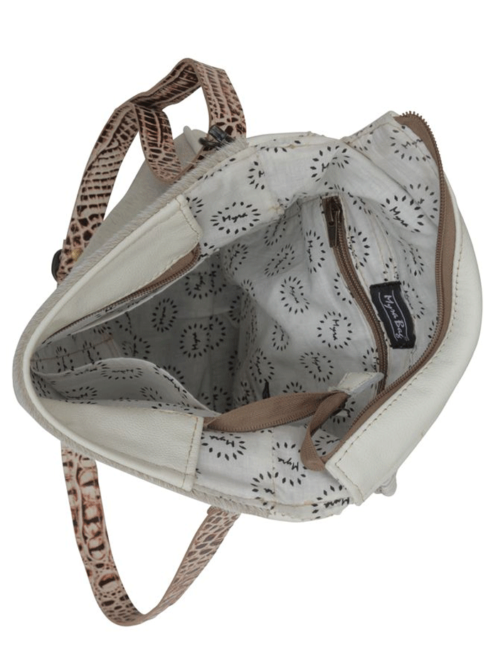 Myra Bag S 6217 Women's Smokey Azteca Leather & Hairon Crossbody Bag - Stylish Boho Purse for Everyday Use, Work & Travel