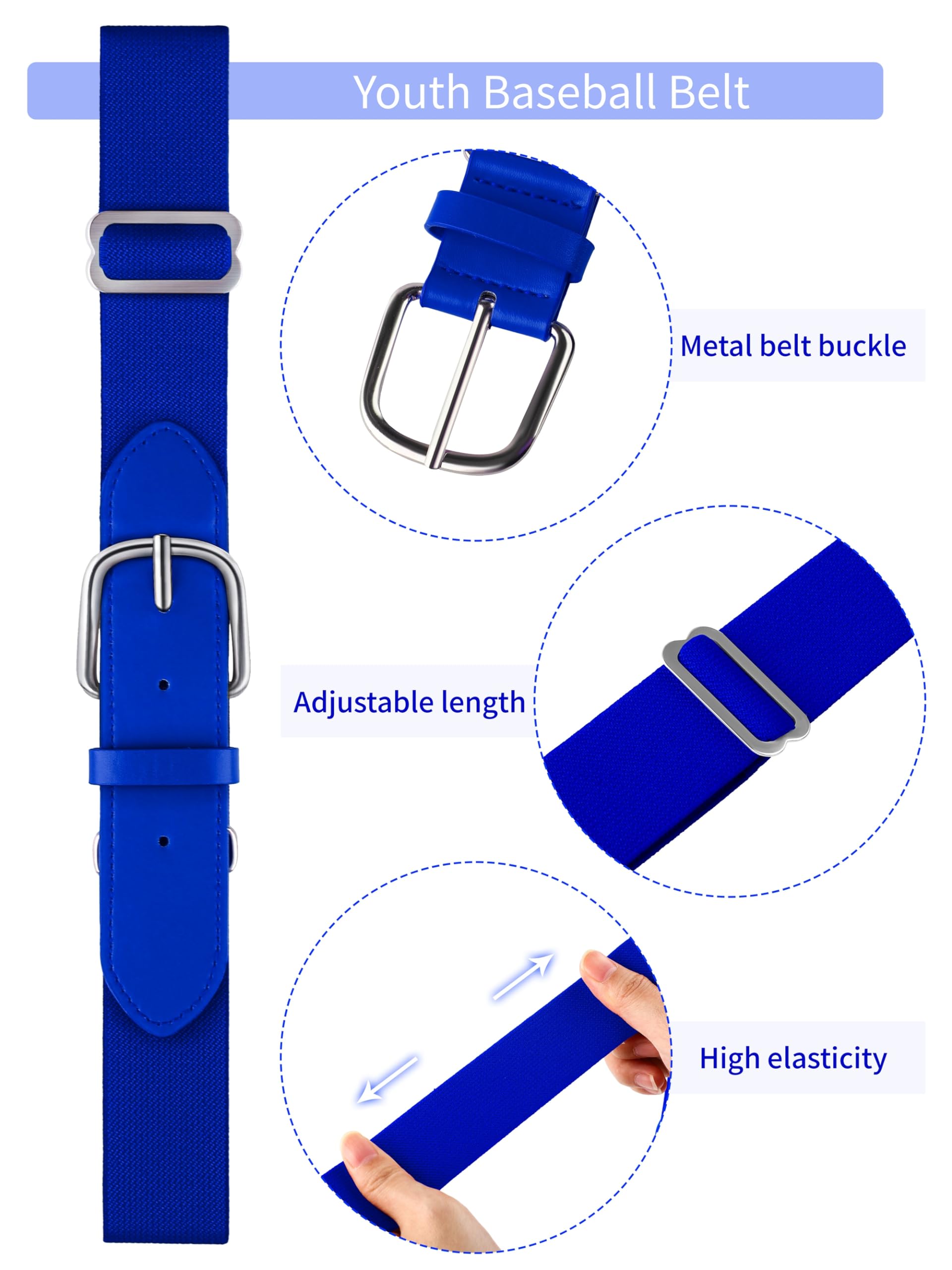 **Youth Baseball Socks & Belt Combo Set - Adjustable for Boys & Girls - Perfect for Baseball & Softball Games, Practices & Sports Training**
