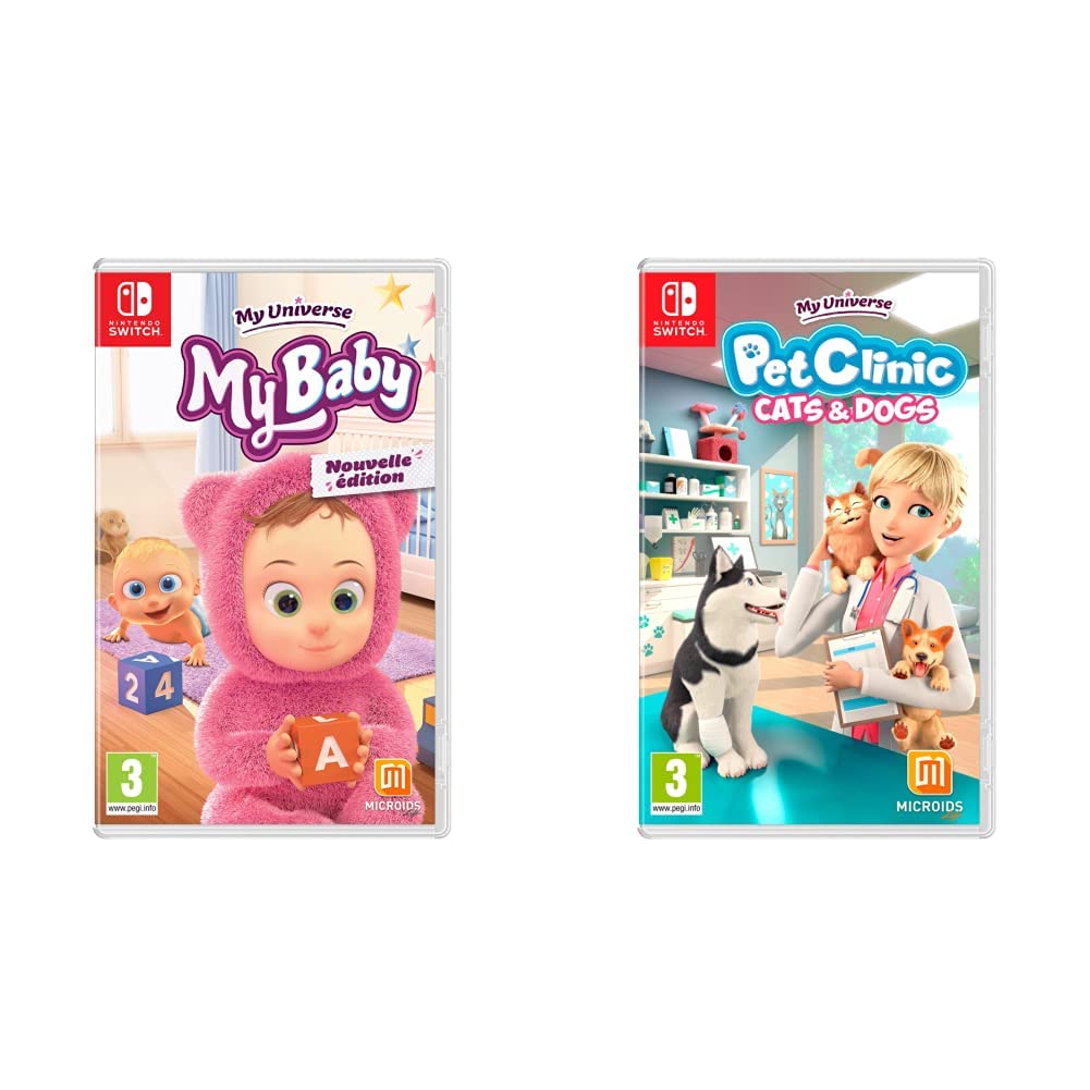 My Universe: My Baby - New Edition & My Universe: Pet Clinic Cats & Dogs Bundle for Nintendo Switch - Fun Family Simulation Games for Kids & Animal Lovers