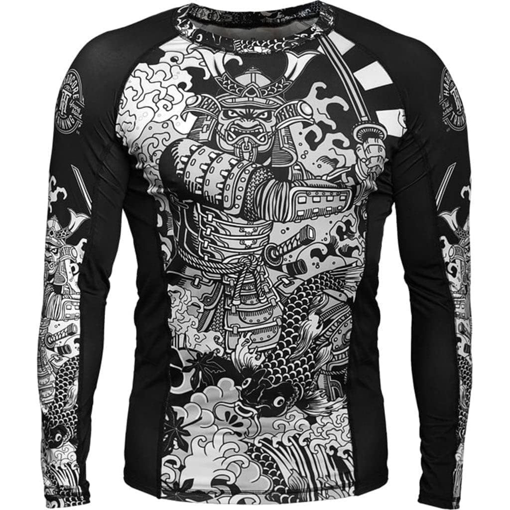 Men's Compression Rash Guard - Hardcore Training Shirt for MMA, BJJ, Boxing, Grappling & No Gi Fitness | Moisture-Wicking & Breathable for Intense Workouts