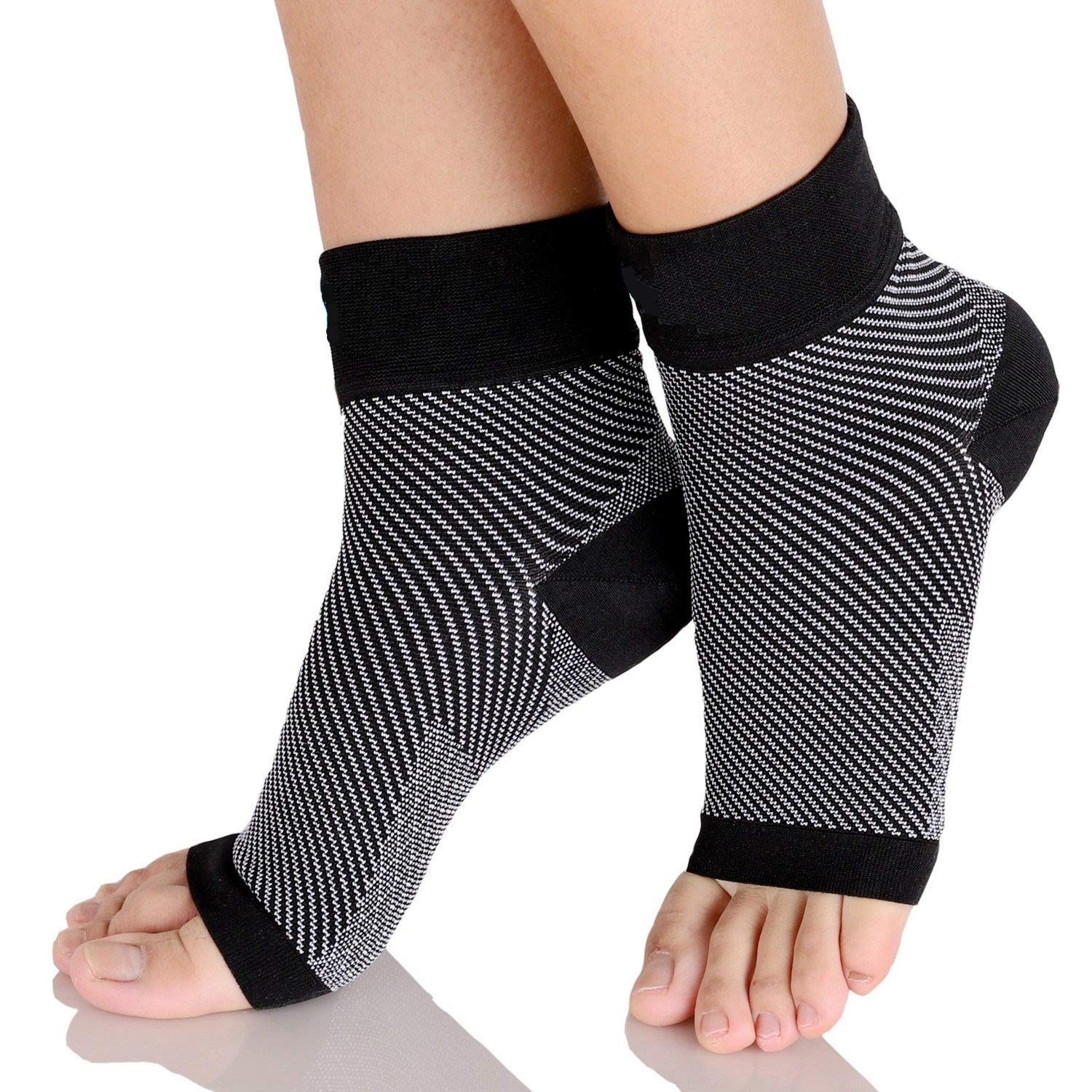 Just Care Ankle Brace for Plantar Fasciitis & Achilles Tendonitis Support - Compression Sleeve for Sprains, Heel Pain Relief - Adjustable Foot Brace for Men & Women (Black) - Perfect for Running, Basketball & Daily Comfort
