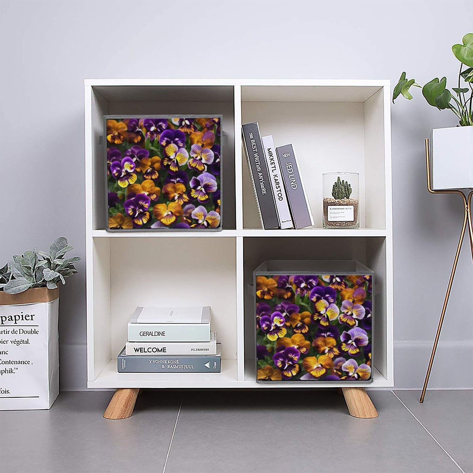 6PCS Foldable Storage Bins with Handles - Large Capacity Printed Storage Boxes for Playroom, Office & Home Organization | Perfect for Toys, Books, Clothes & Household Items