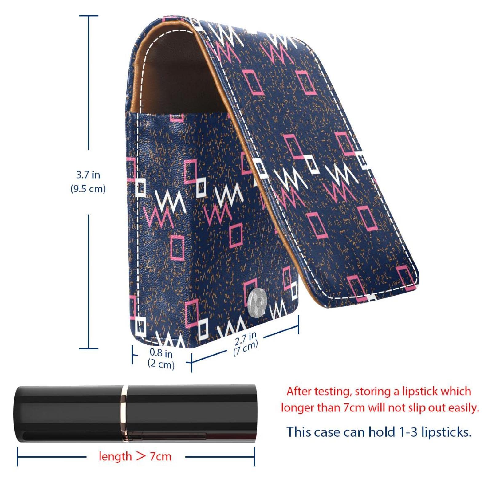 Personalized Lipstick Case - Portable Makeup Bag & Cosmetic Pouch Organizer with Abstract Geometric Pattern - Perfect for Travel, Home Storage & Gift Giving