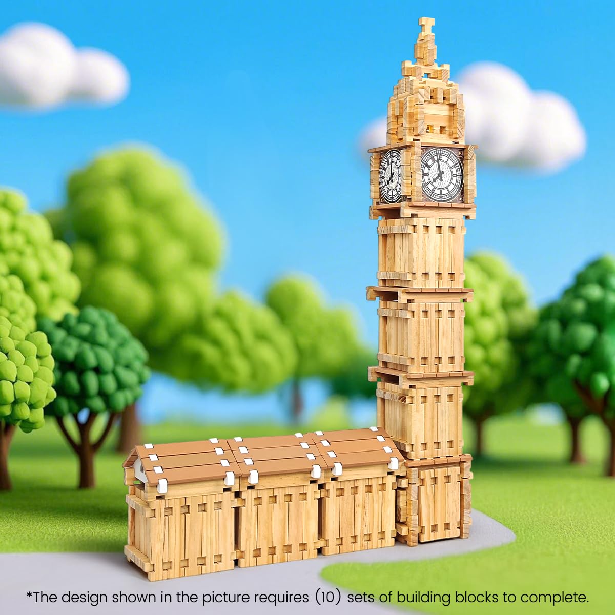 96-Piece Wooden Building Blocks Set with Storage Bag - FSC Certified Educational Toys for Kids Ages 4-8 | Creative Construction Game for Preschool Learning & STEM Development | Perfect for Classroom, Birthday Gifts & Family Playtime