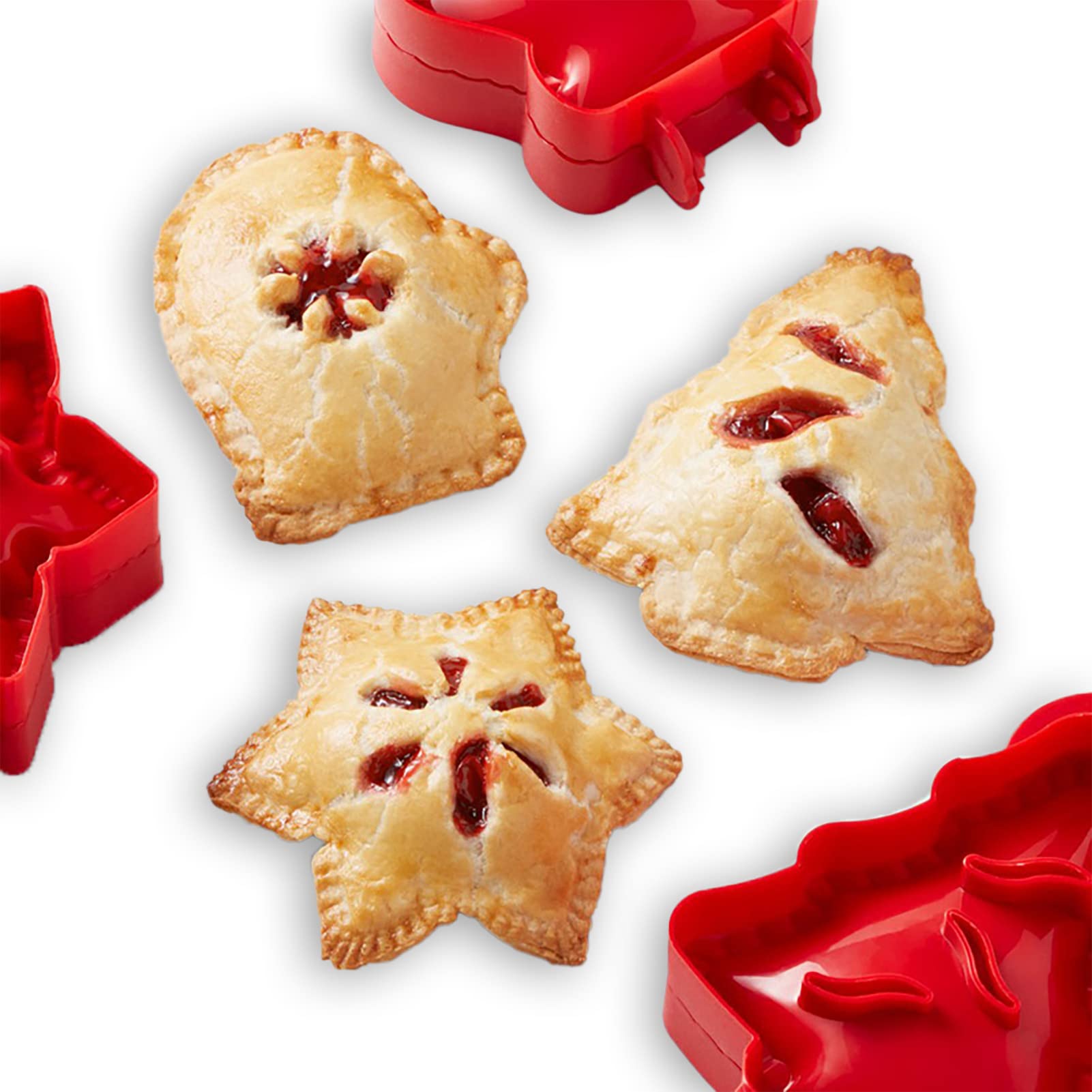 3-Piece Mini Hand Pie Molds Set for Baking - Christmas Pie Press, Dough Presser, Pocket Pie Maker - Perfect for Holiday Parties, Festivals & Family Gatherings